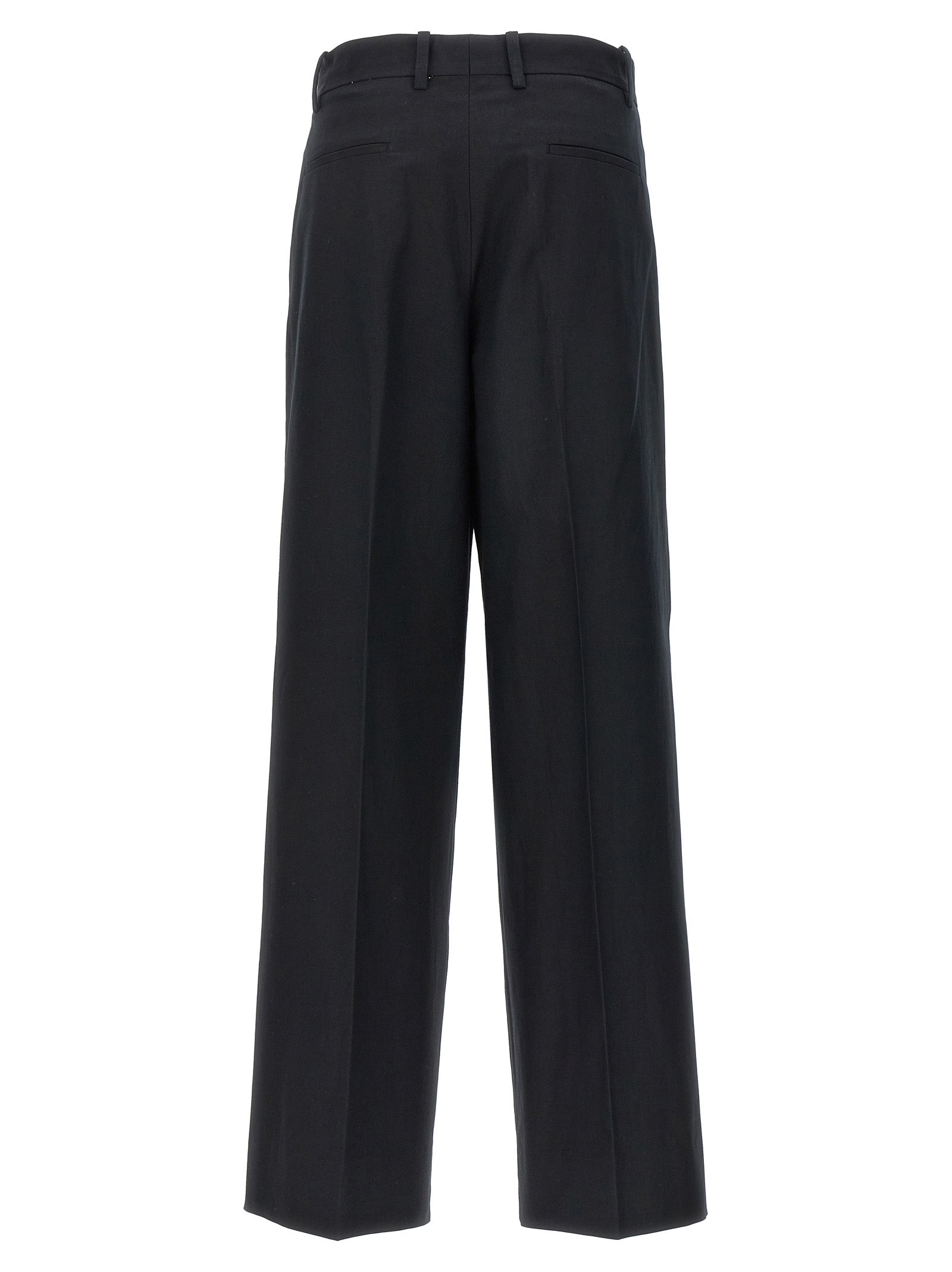 Black Cotton Casual Pants