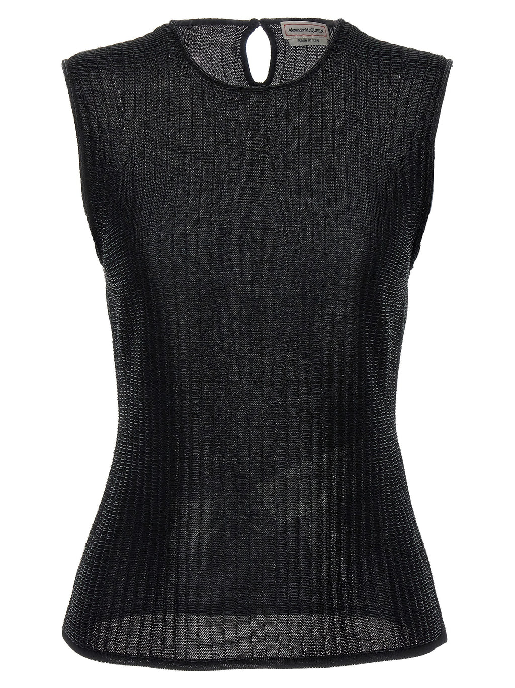 Alexander McQueen Black Viscose Sleeveles T-Shirt