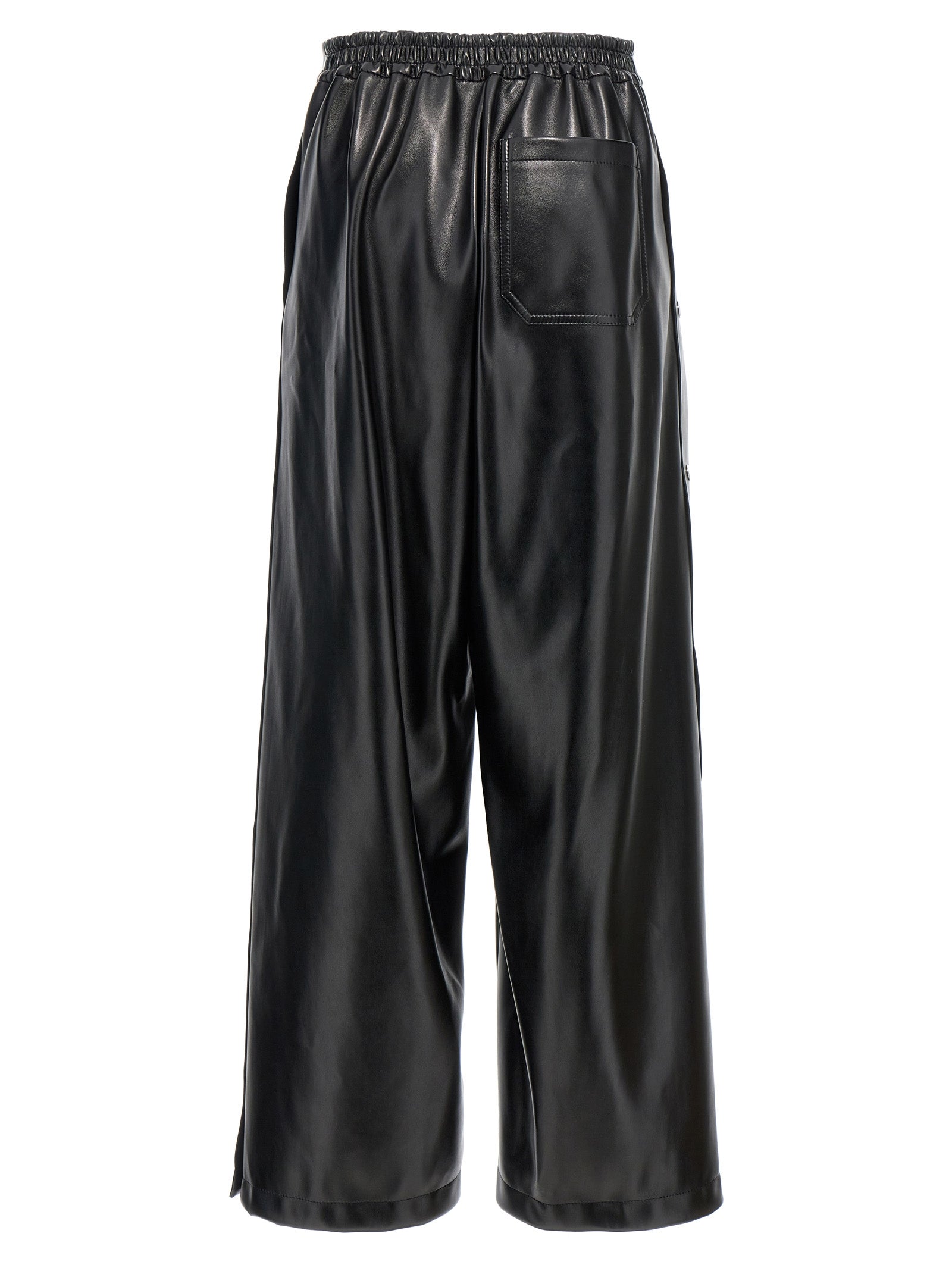 Black Polyester Casual Pants