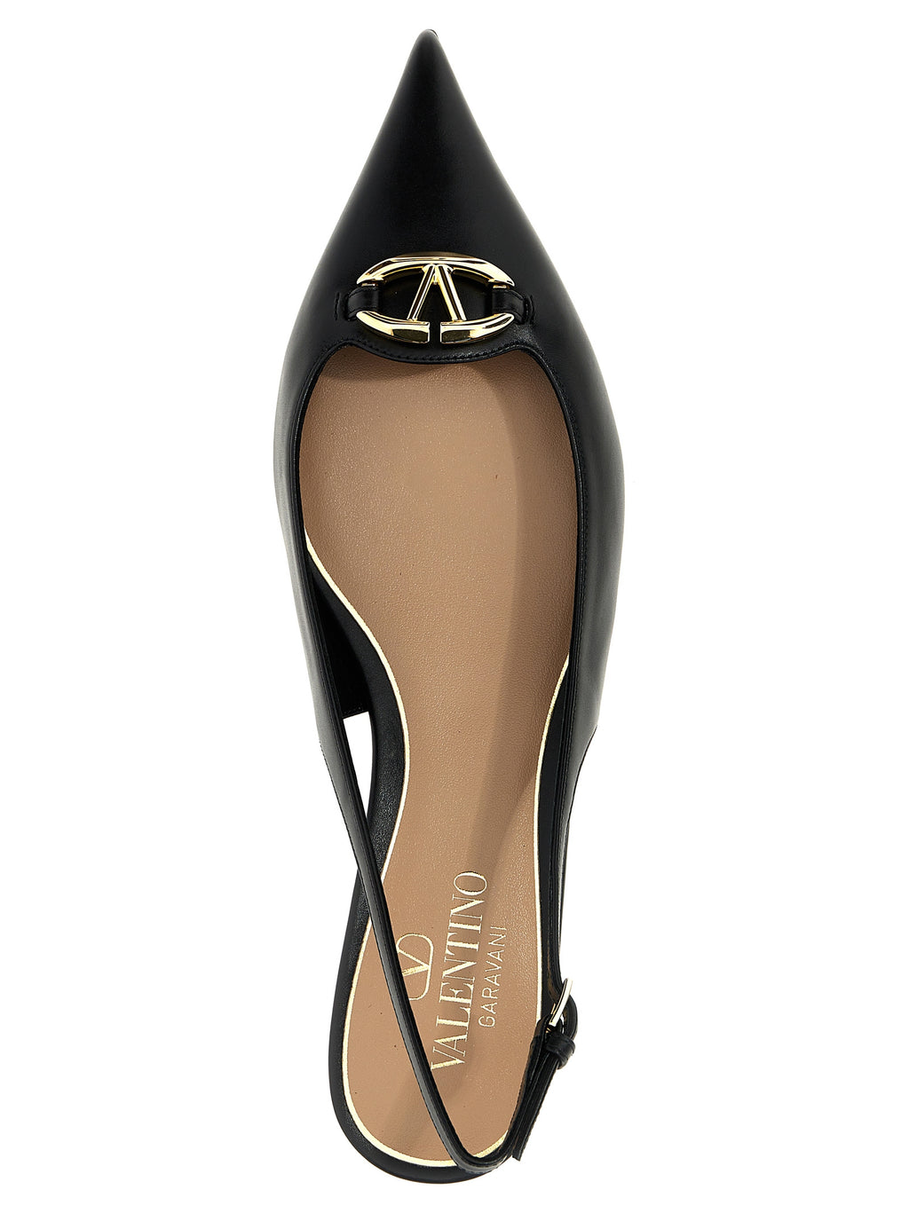 Valentino Garavani Black Calfskin Ballet Flats
