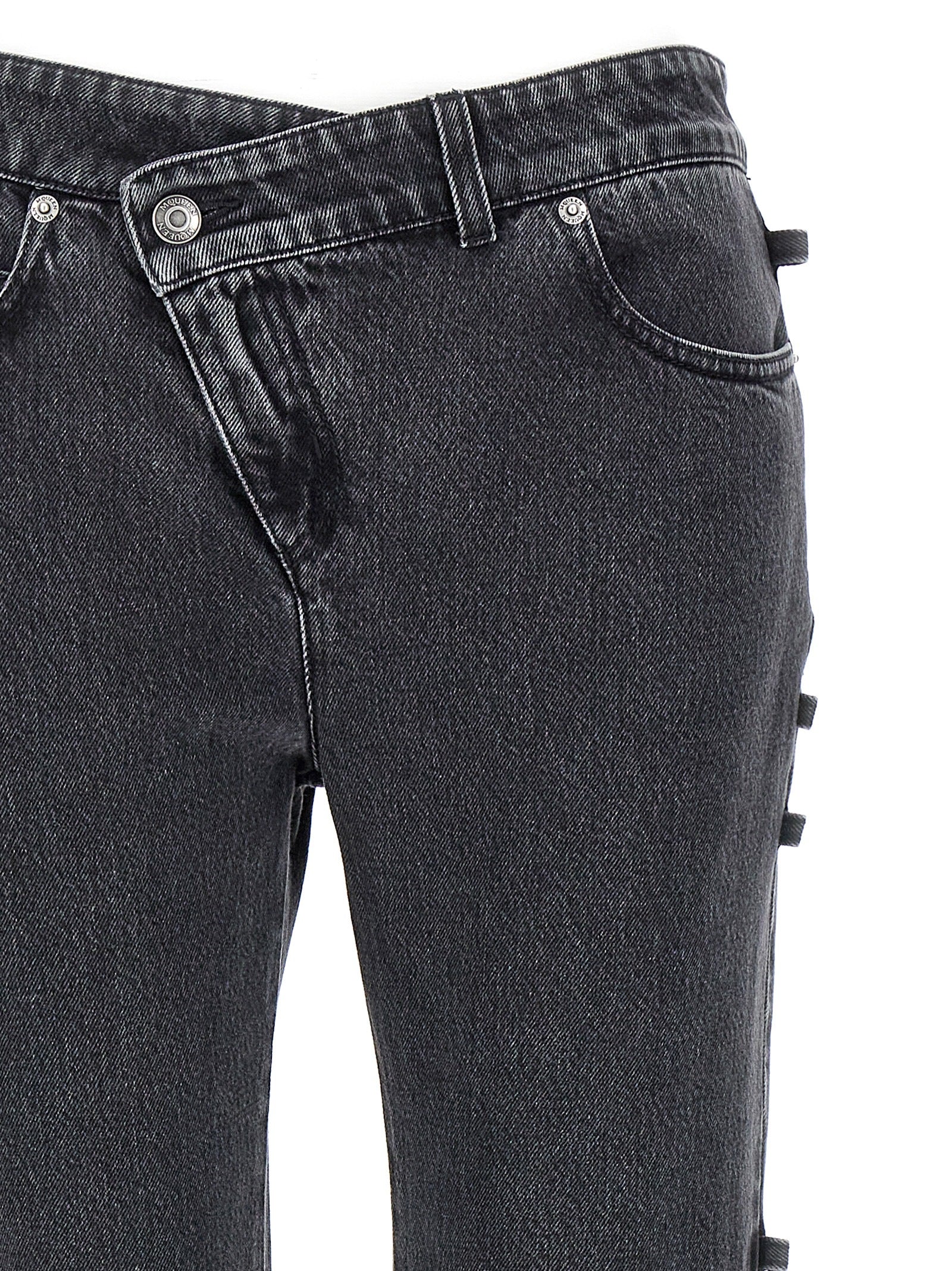 Black Cotton Flared Jeans