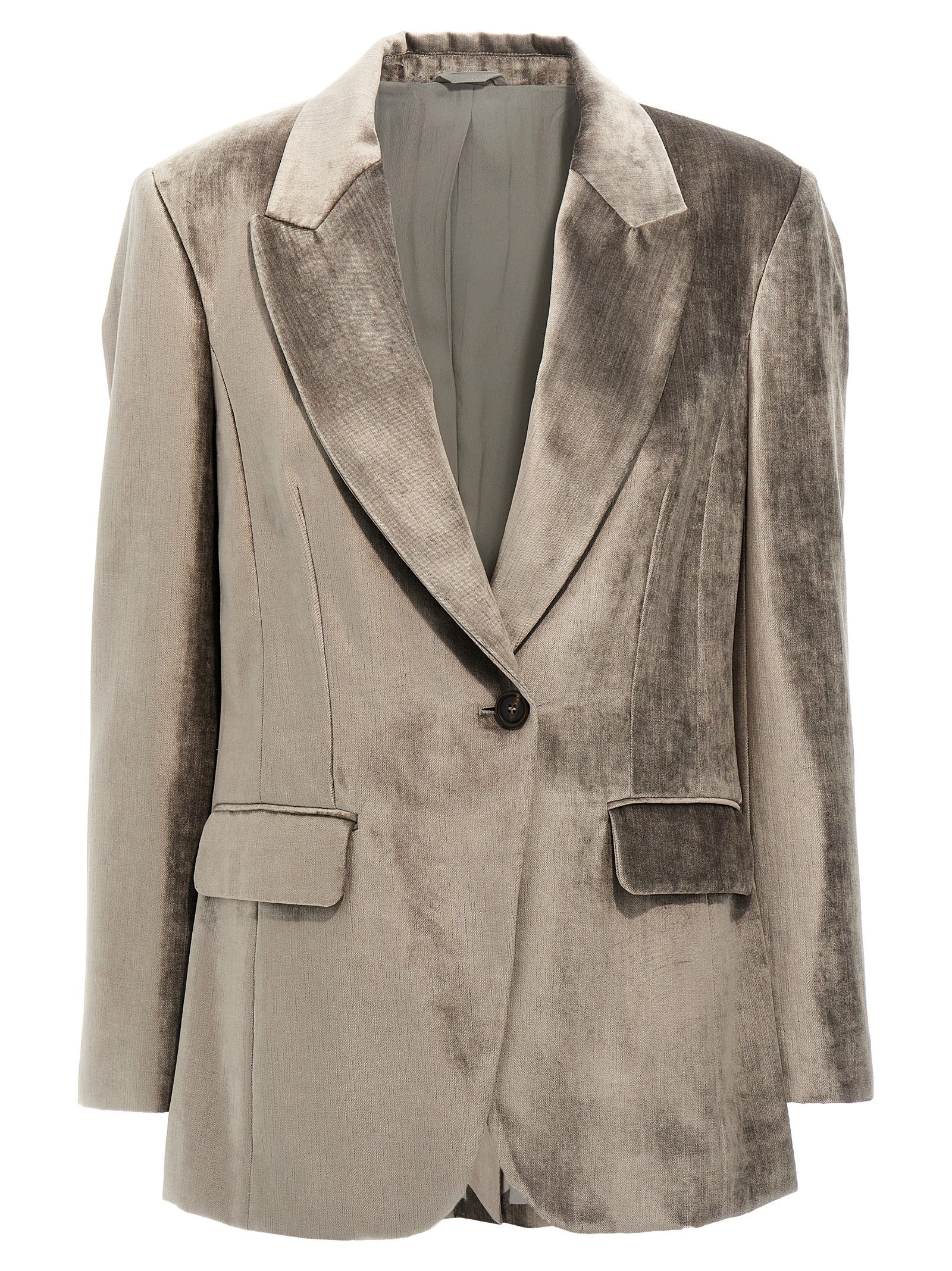 Gray Cotton Blazer