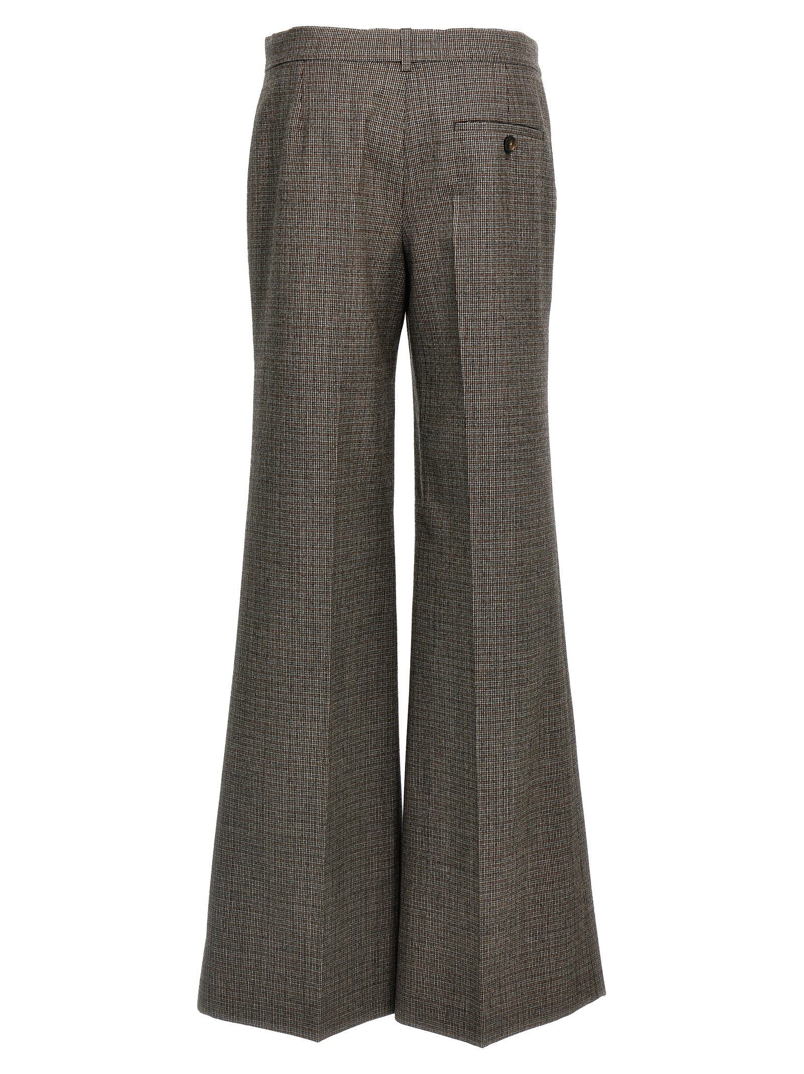 Gray Wool Flared Pants
