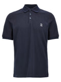 Brunello Cucinelli Blue Cotton Polo Shirt