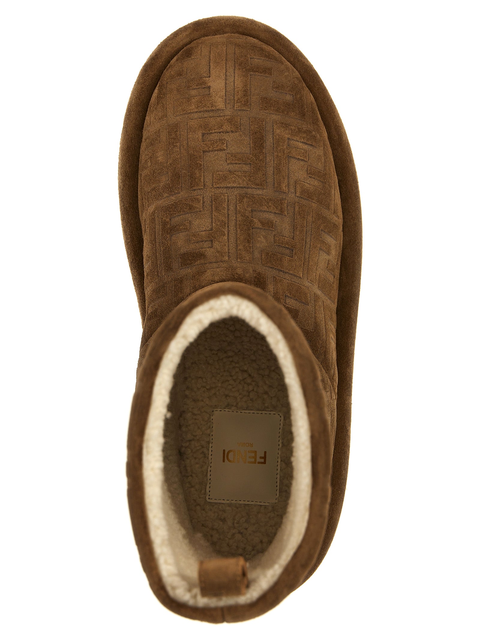 Fendi Brown Calf Leather Bos Taurus Ankle Boots