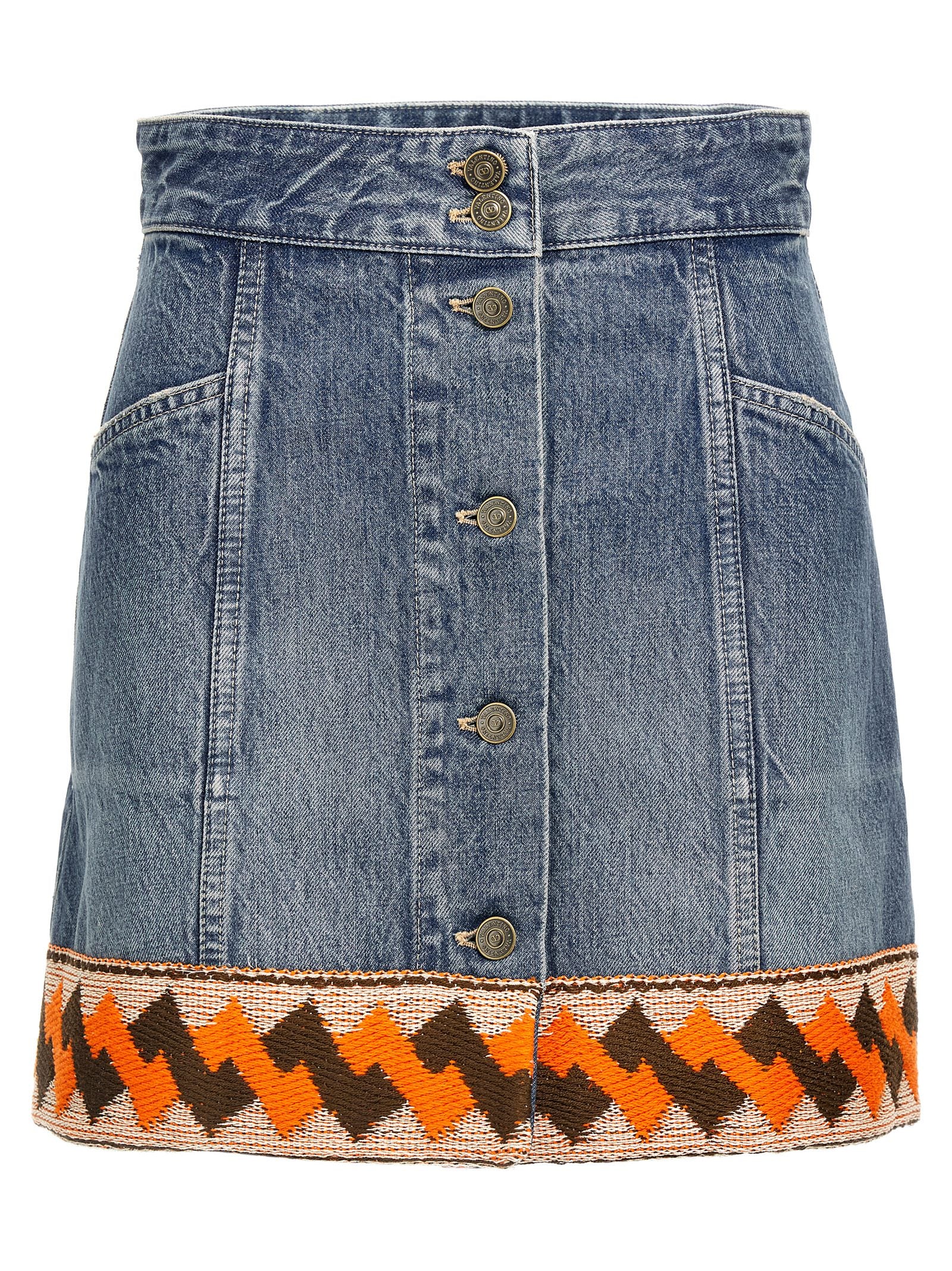 Valentino Garavani Multicolor Cotton Long Skirt