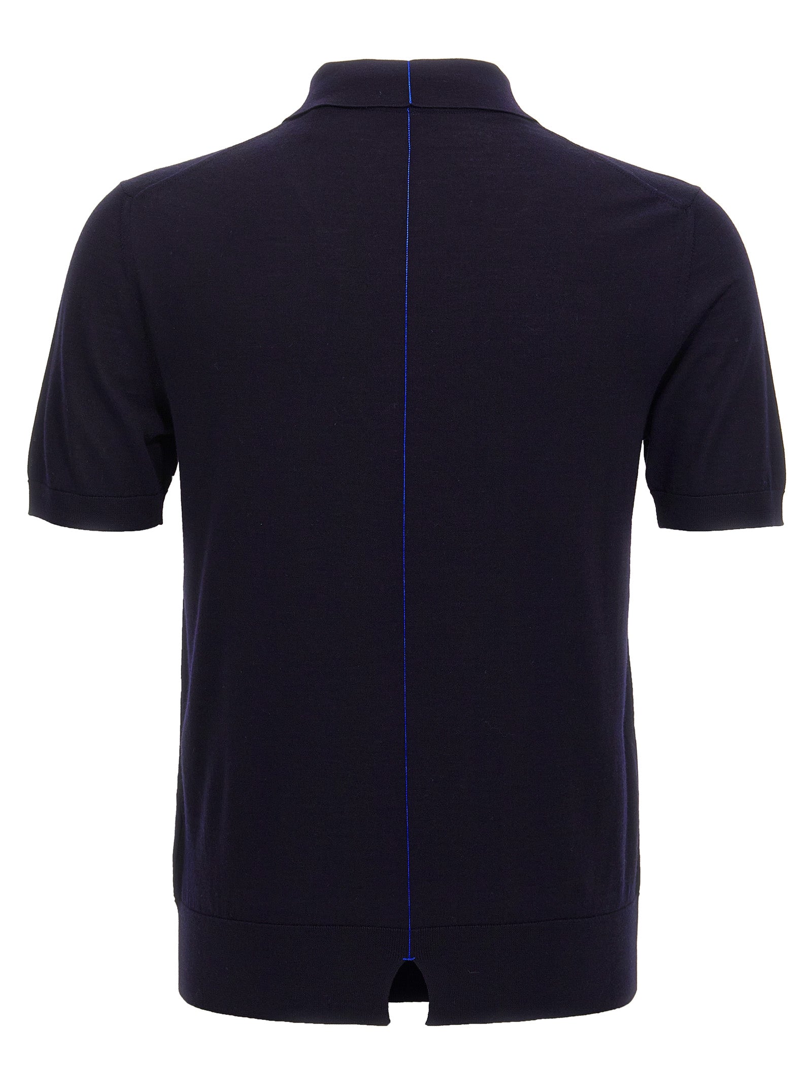 Blue Wool Polo Shirt