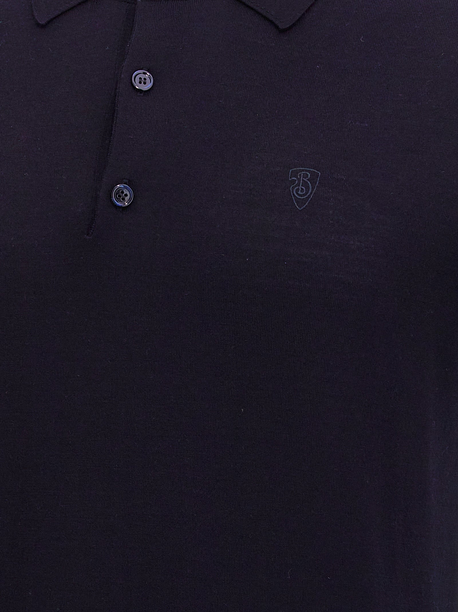 Blue Wool Polo Shirt