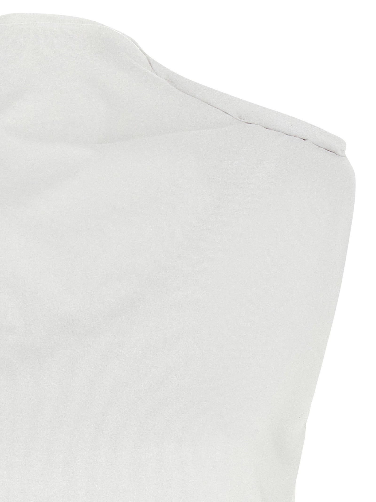 White Cotton Sleeveles T-Shirt