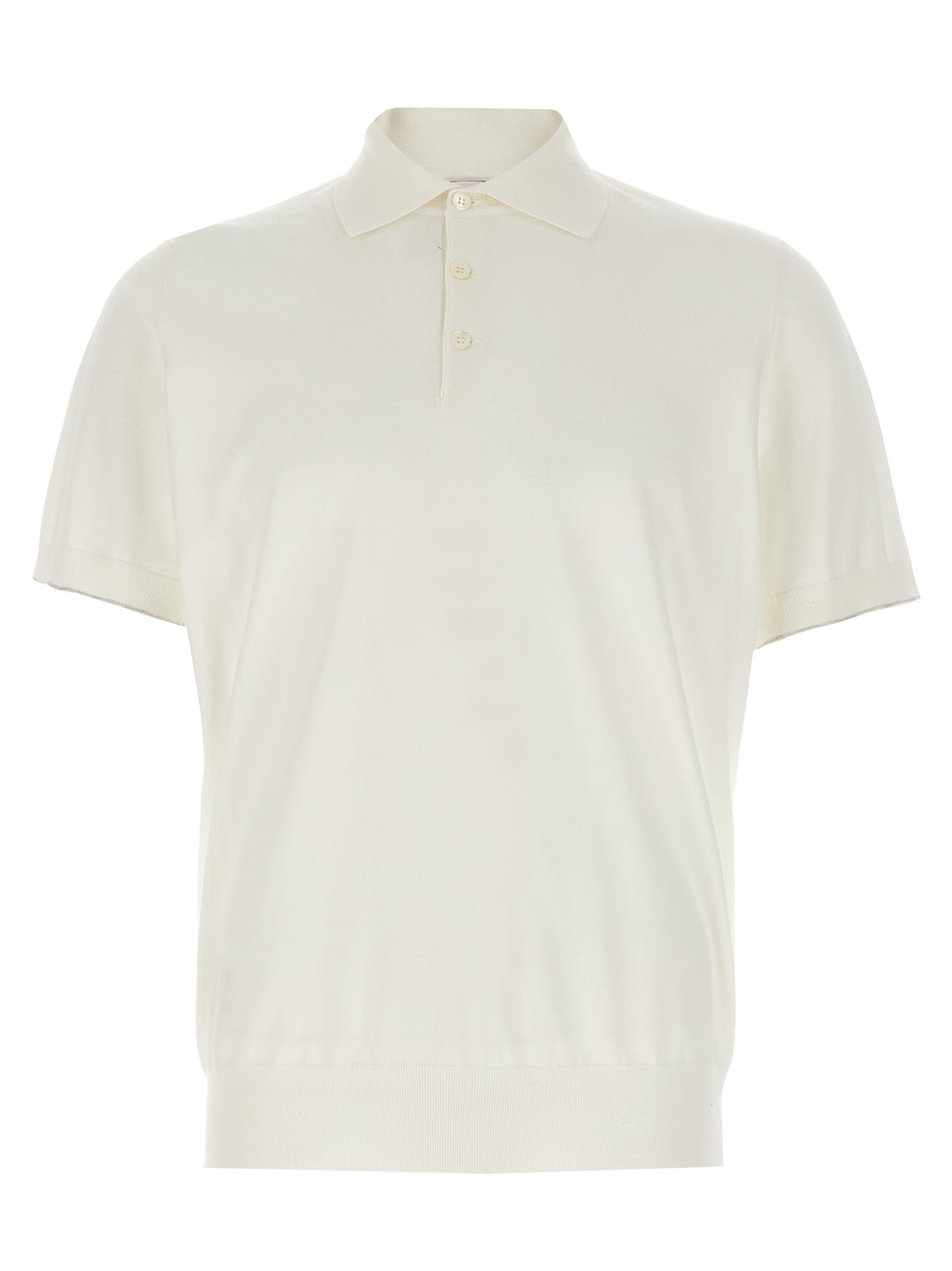 Brunello Cucinelli White Cotton Polo Shirt