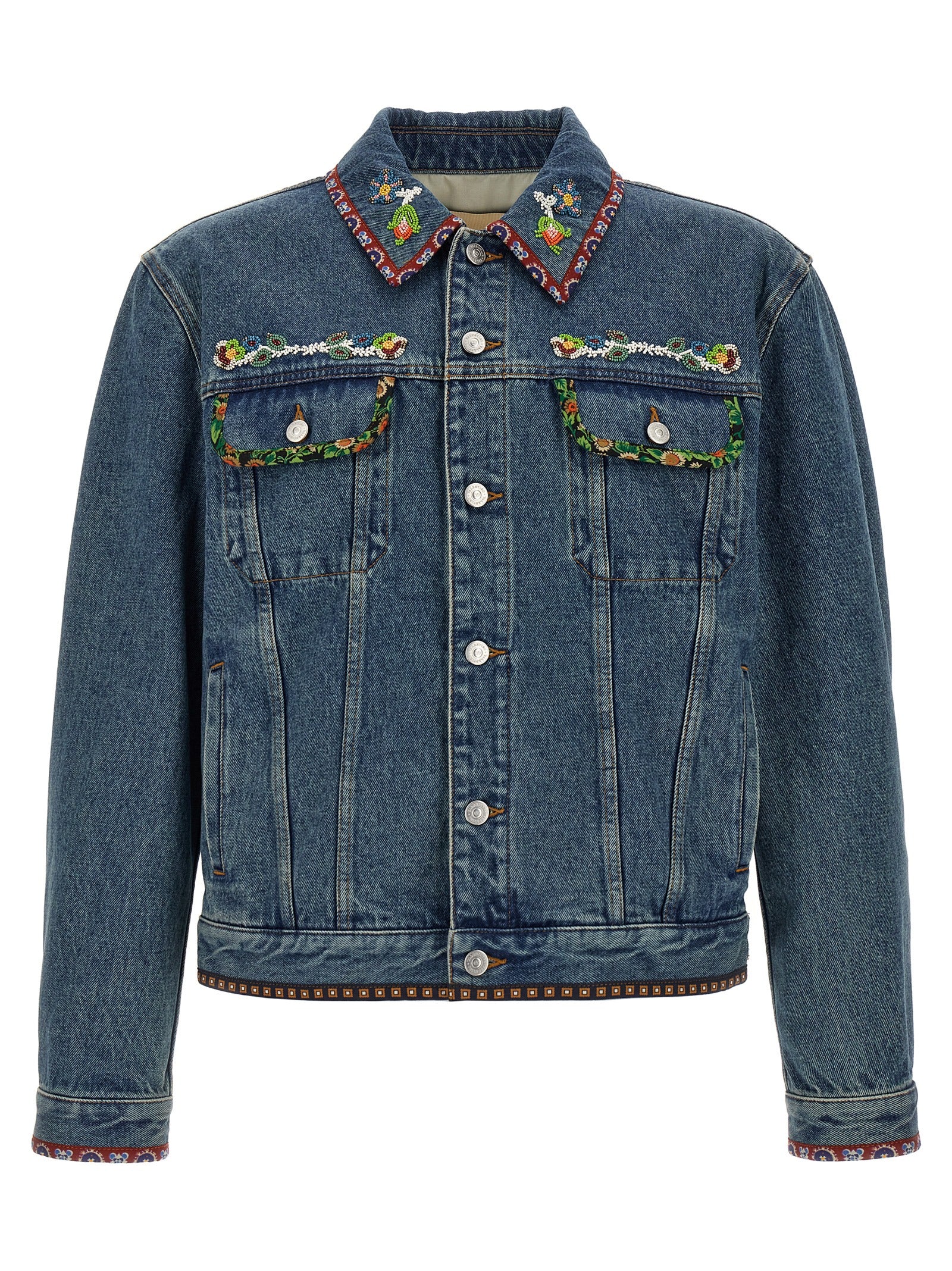 Blue Polyamide Denim Jacket