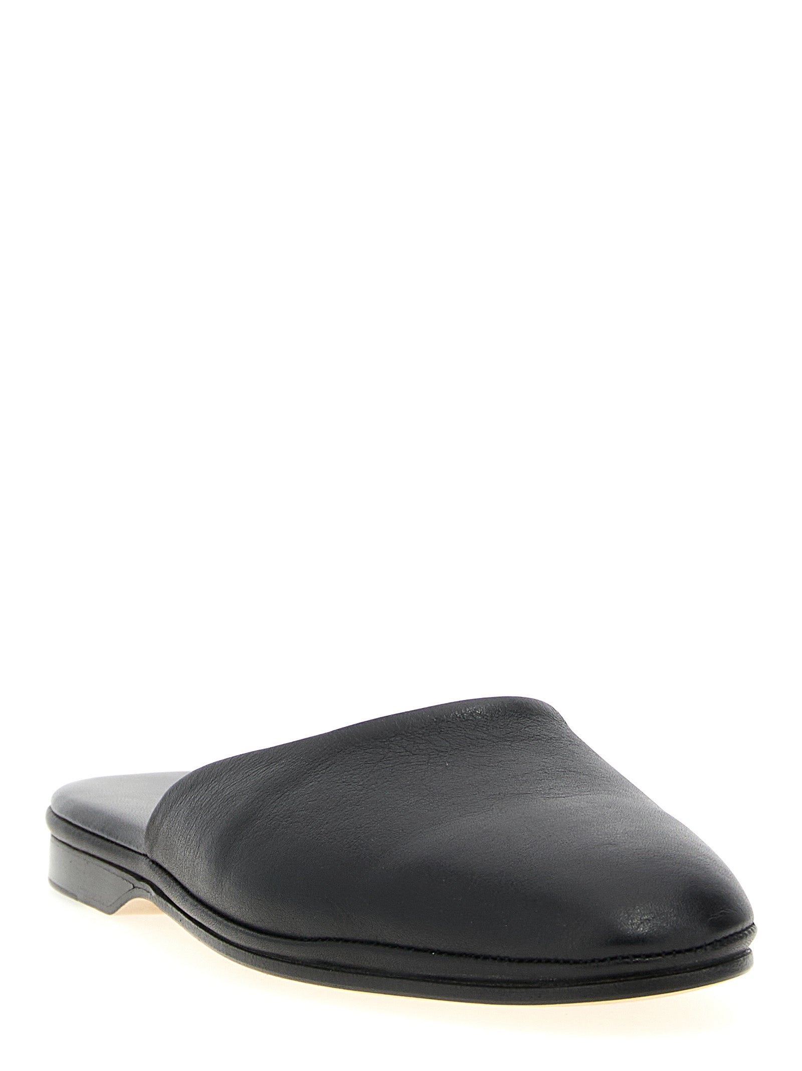 Black Calfskin Mules