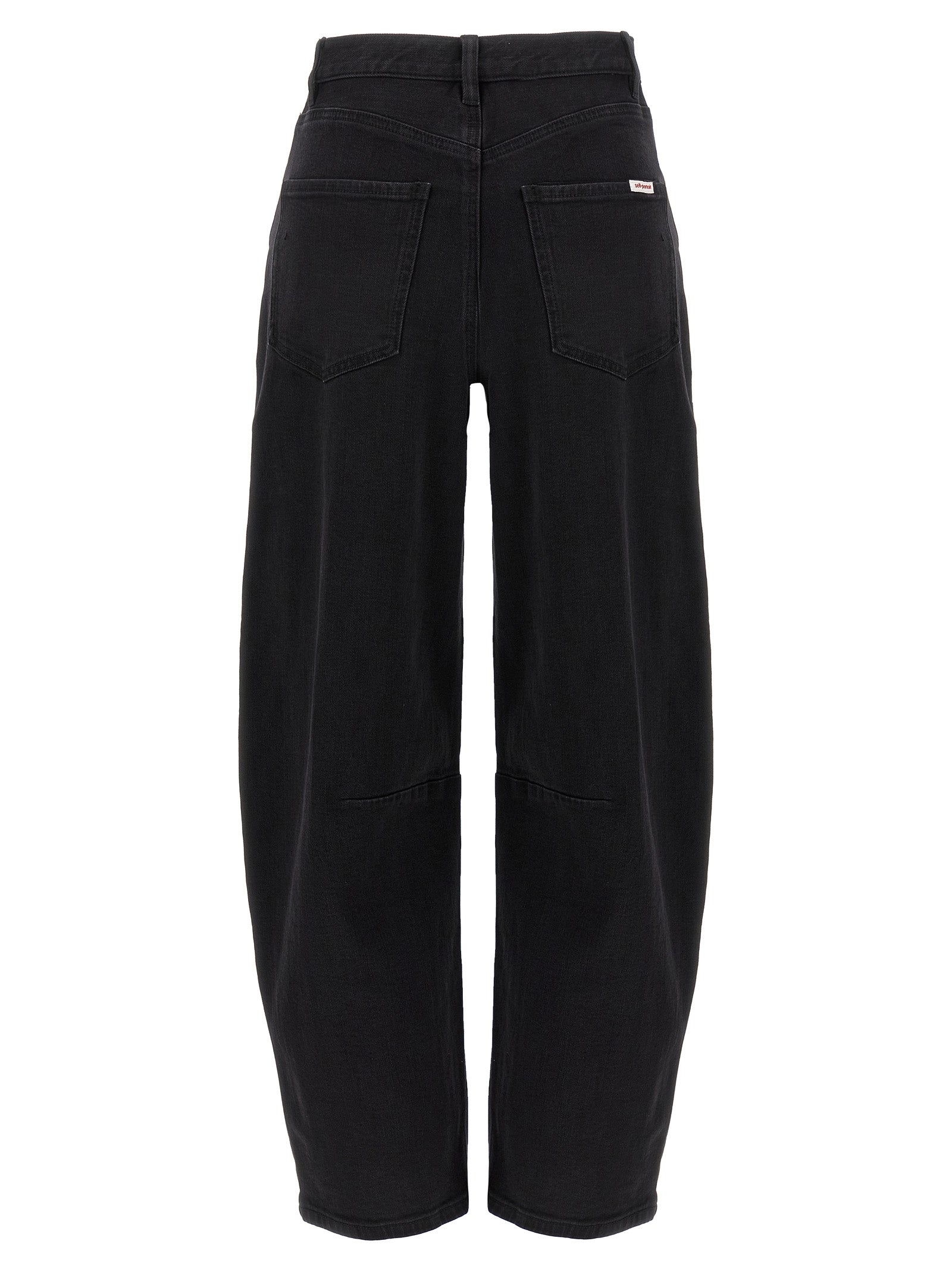 Black Cotton High-Waisted Jean