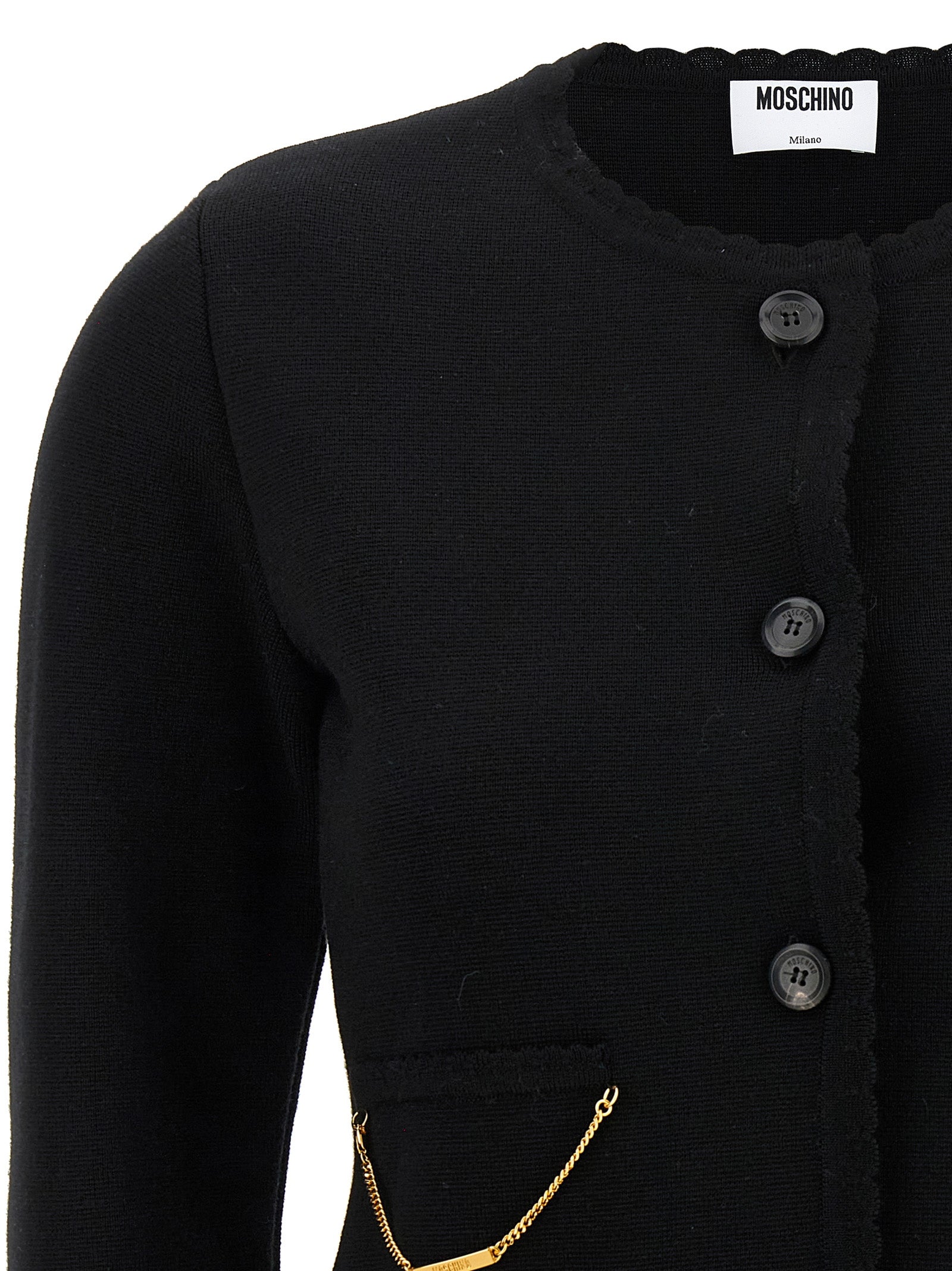 Black Virgin Wool Cardigan