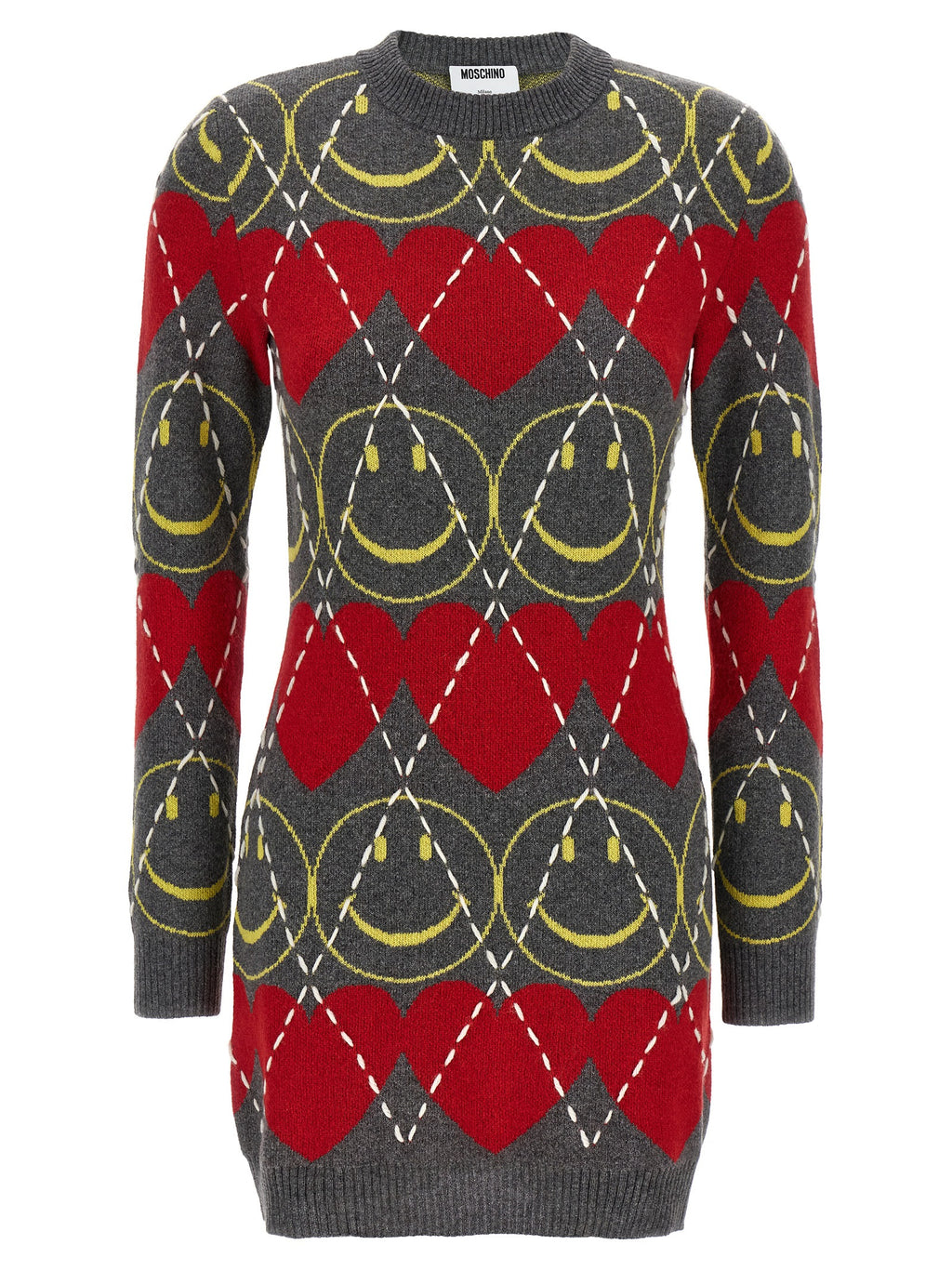 Moschino Multicolor Wool Short Dress