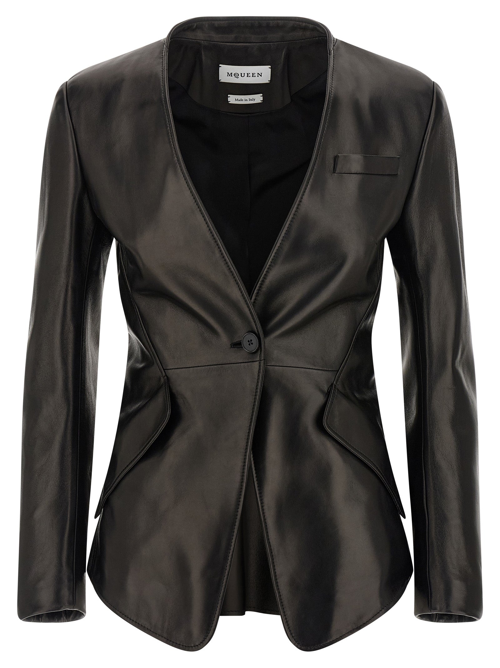 Black Lamb Leather Blazer