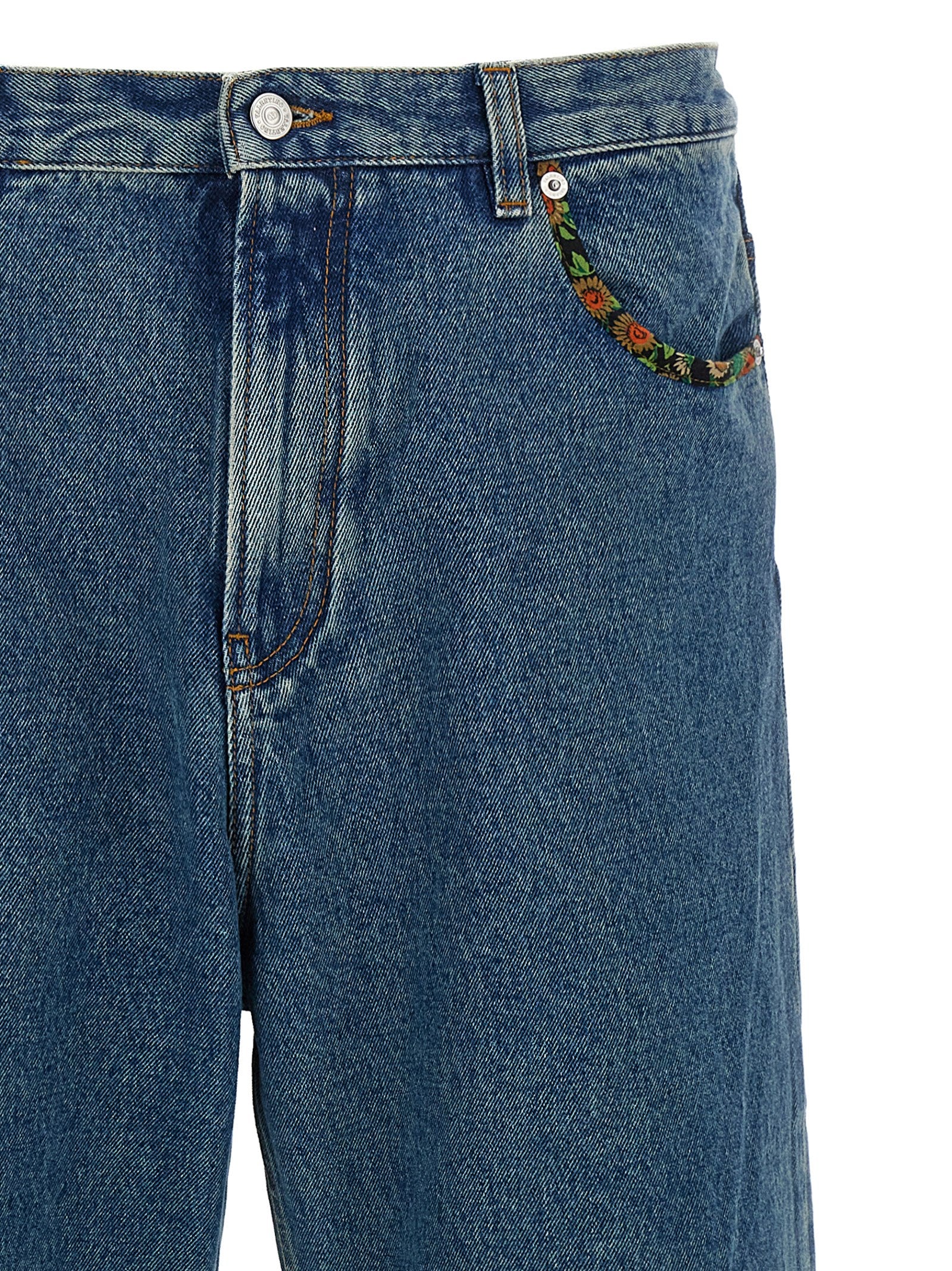 Valentino Garavani Blue Polyamide Straight-Leg Jeans