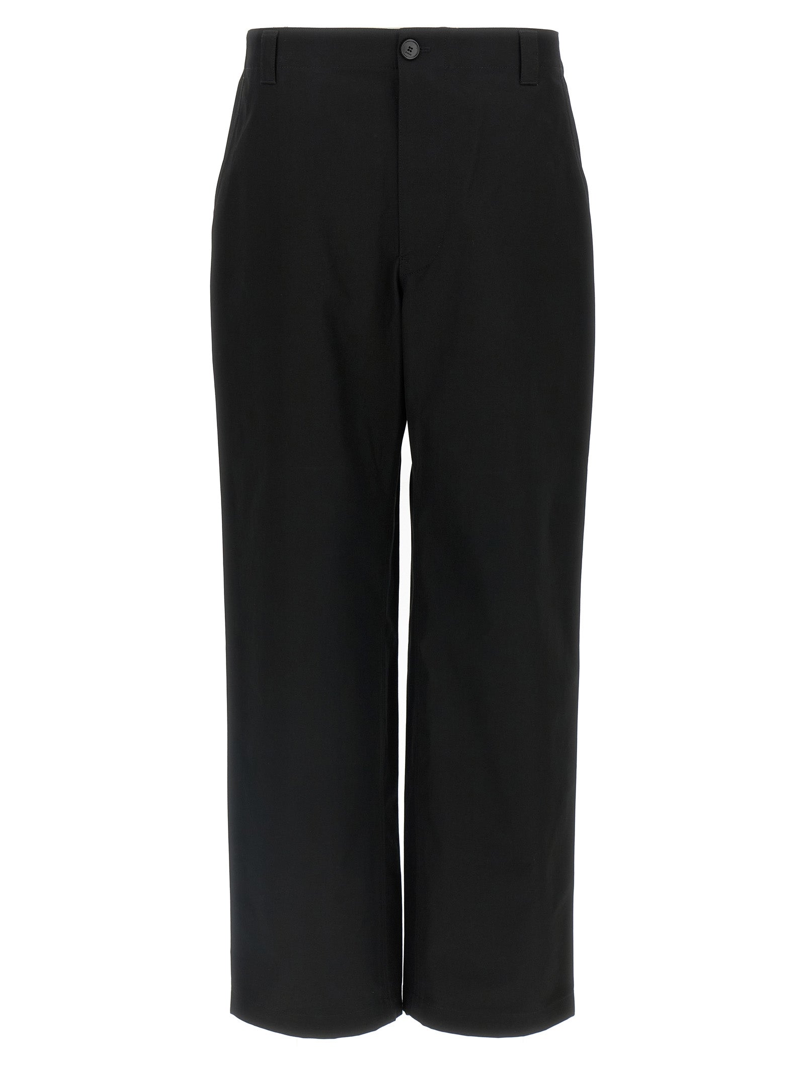 Black Cotton Casual Pants