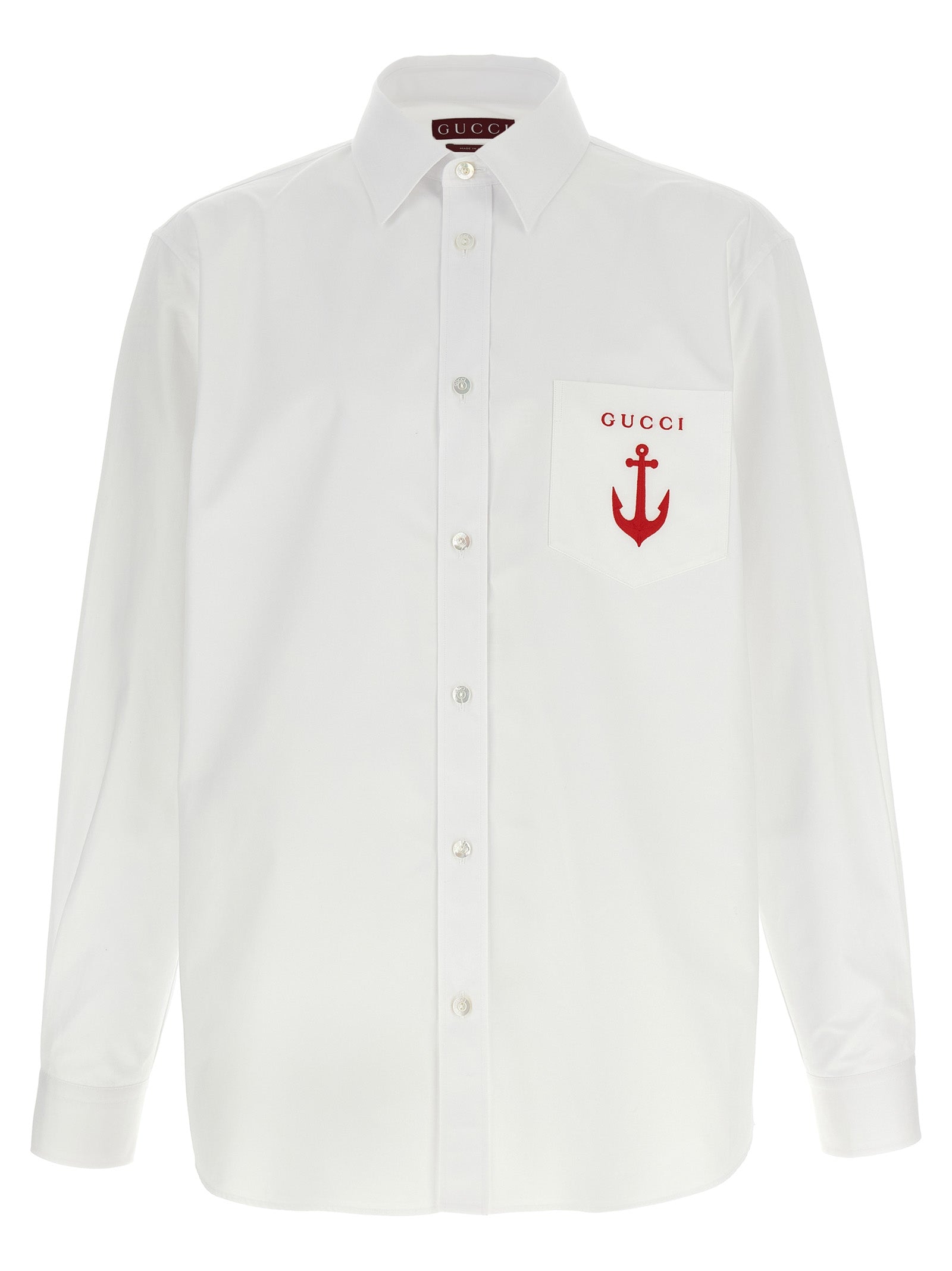 Gucci White Cotton Blouse