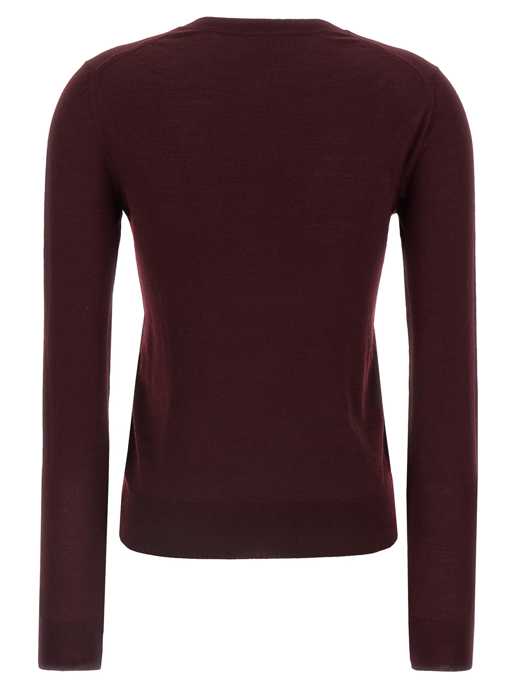 Saint Laurent Bordeaux Virgin Wool Cardigan