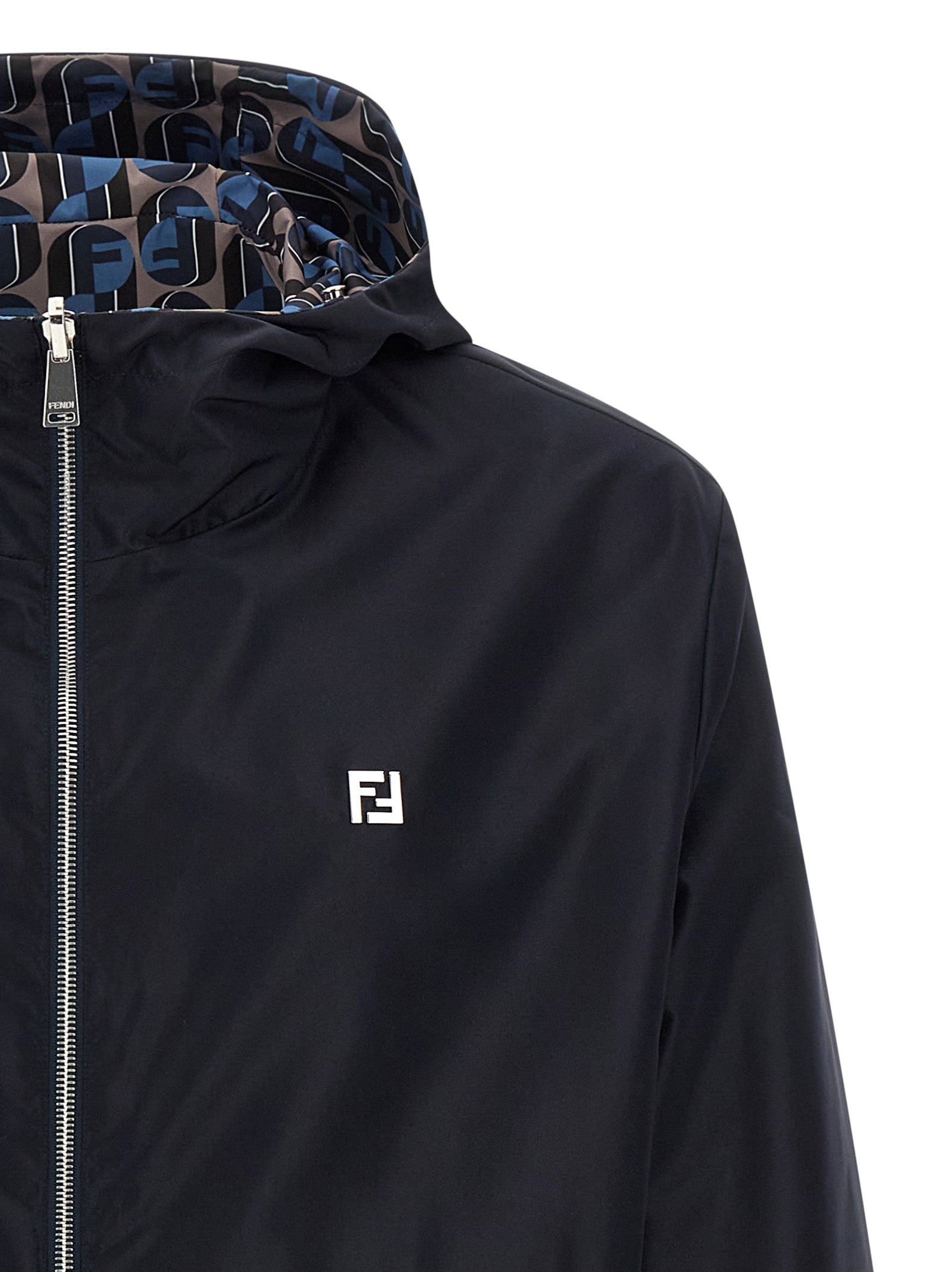 Blue Polyester Shell Jacket