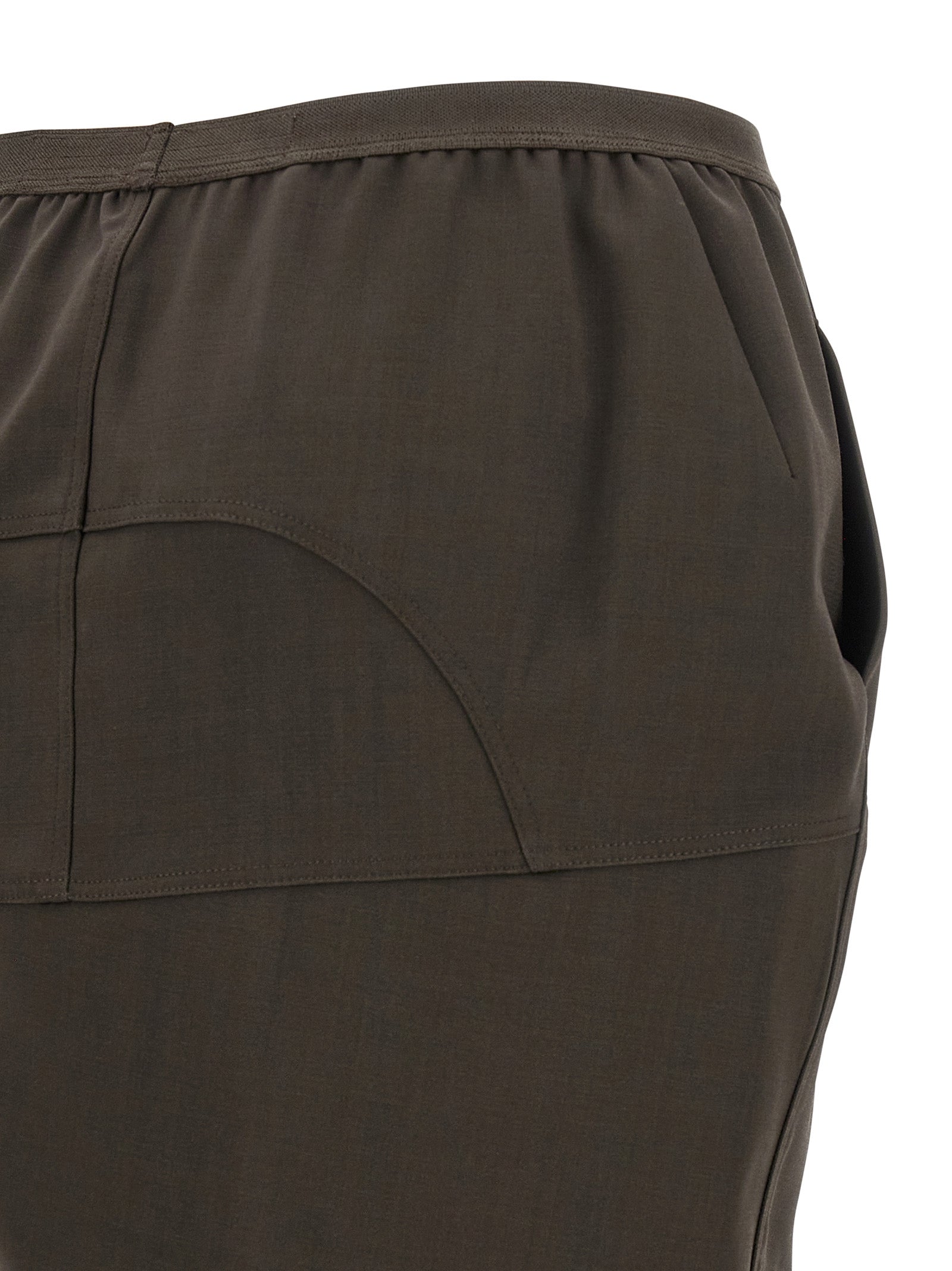 Rick Owens Gray Wool Mini Skirt