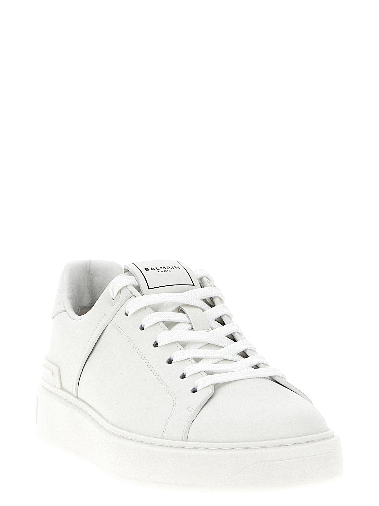 White Calfskin Low Top Sneakers