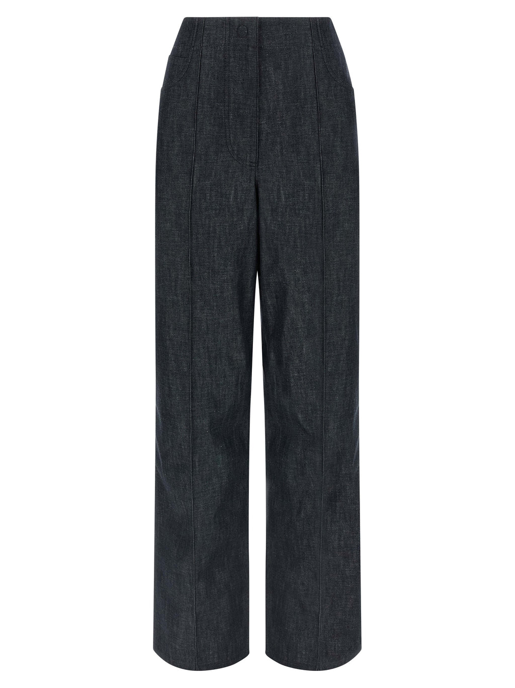 Fendi Blue Cotton High-Waisted Jean