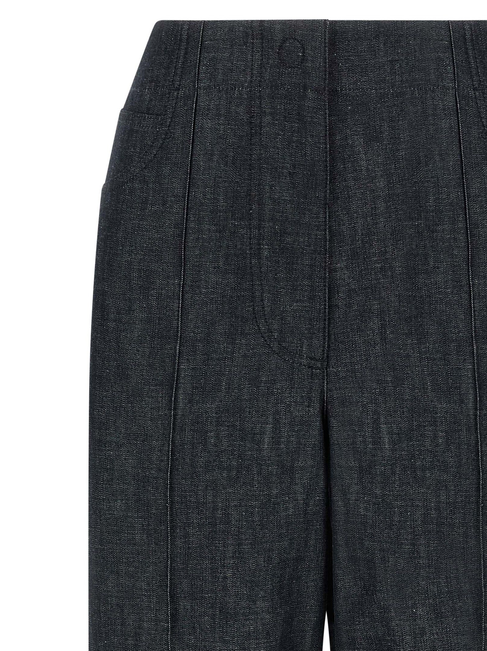 Blue Cotton High-Waisted Jean