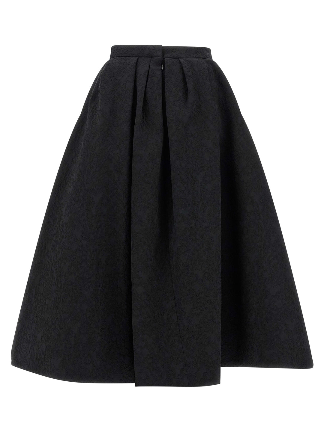 Carolina Herrera svart bomullsmidiskjørt