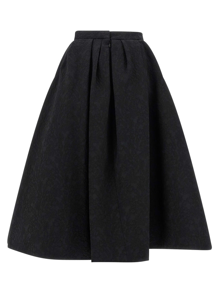 Carolina Herrera svart bomullsmidiskjørt
