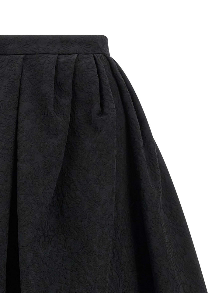Carolina Herrera svart bomullsmidiskjørt