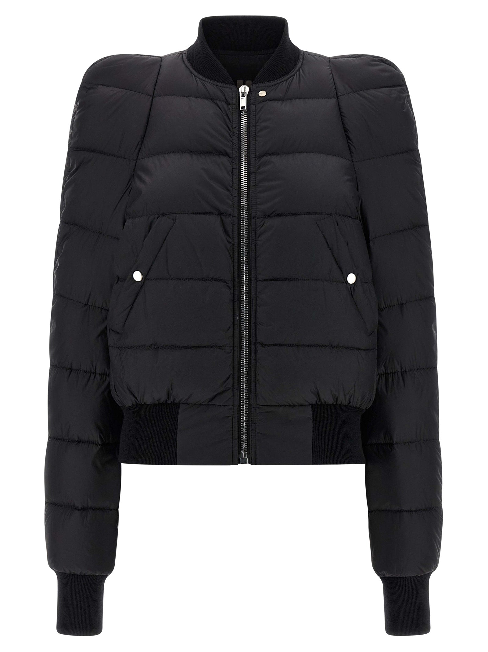 Black Nylon Bomber