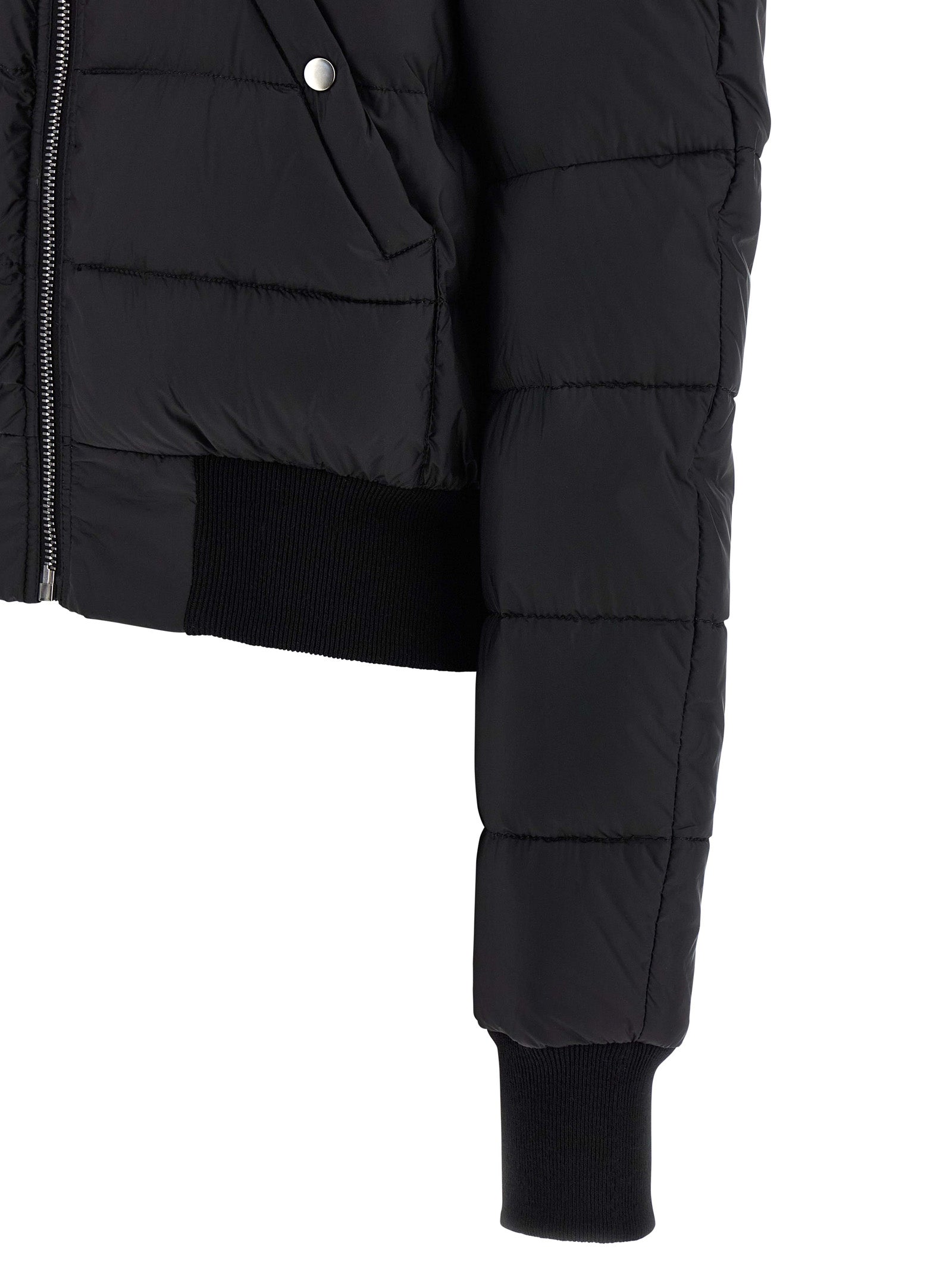 Black Nylon Bomber