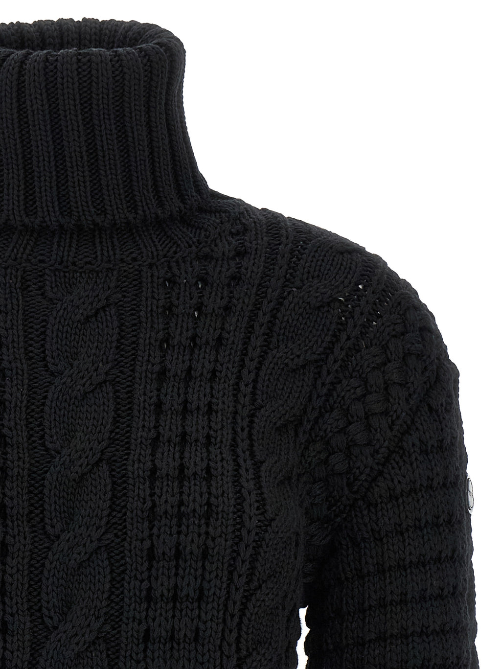 MONCLER GENIUS Black Virgin Wool Cardigan
