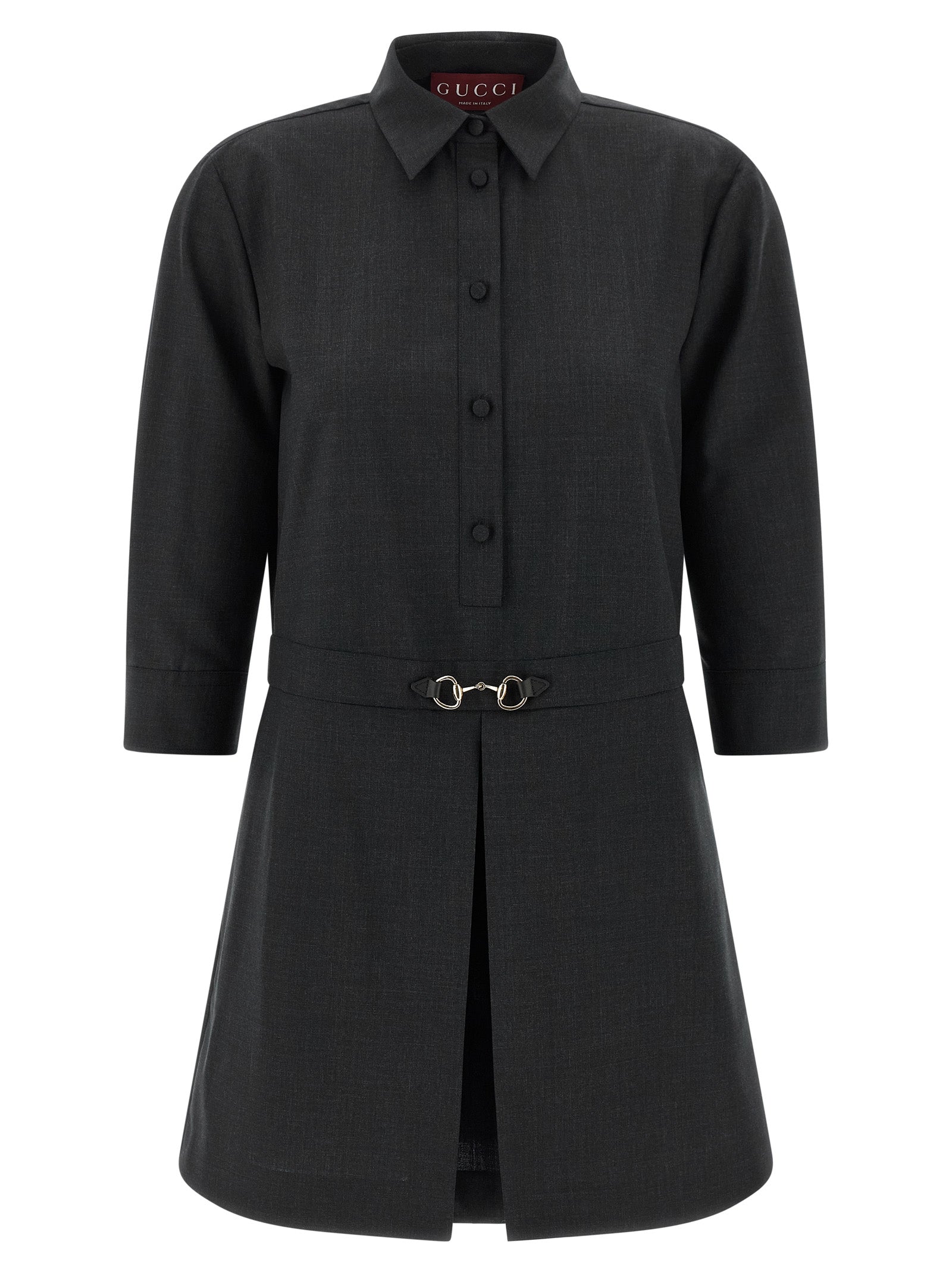Gray Wool Short Dress