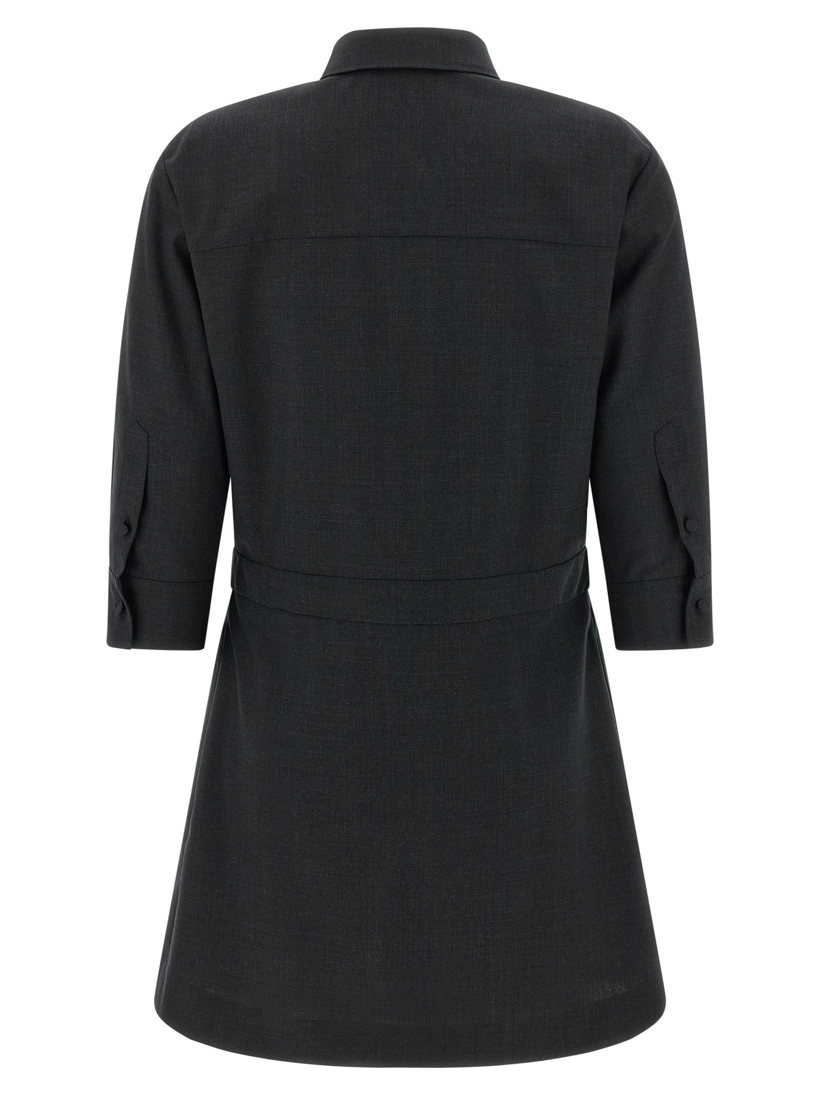 Gray Wool Short Dress