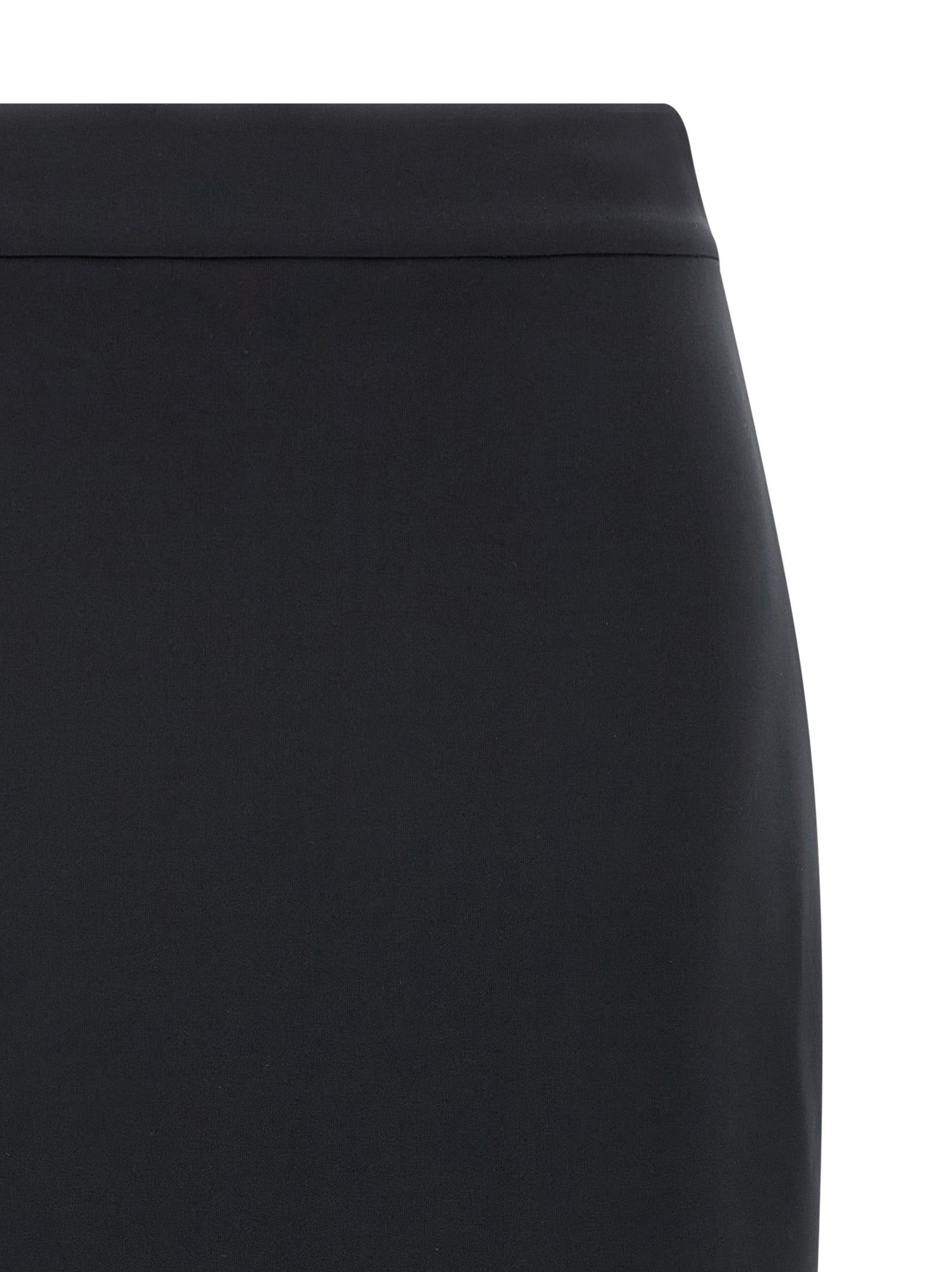 Black Polyester Midi Skirt