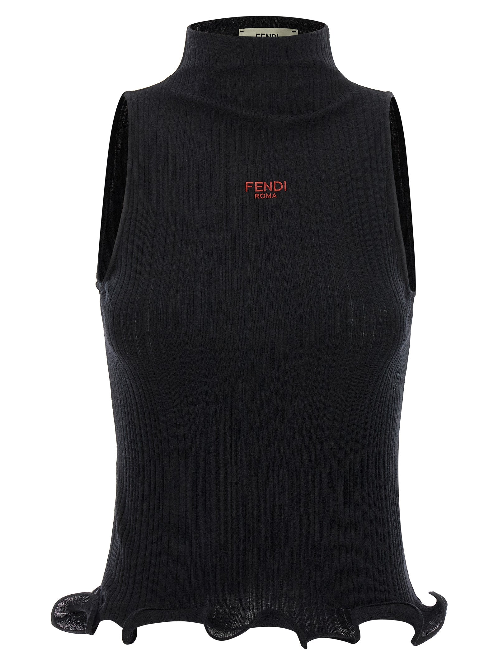 Black Polyester Sleeveles T-Shirt