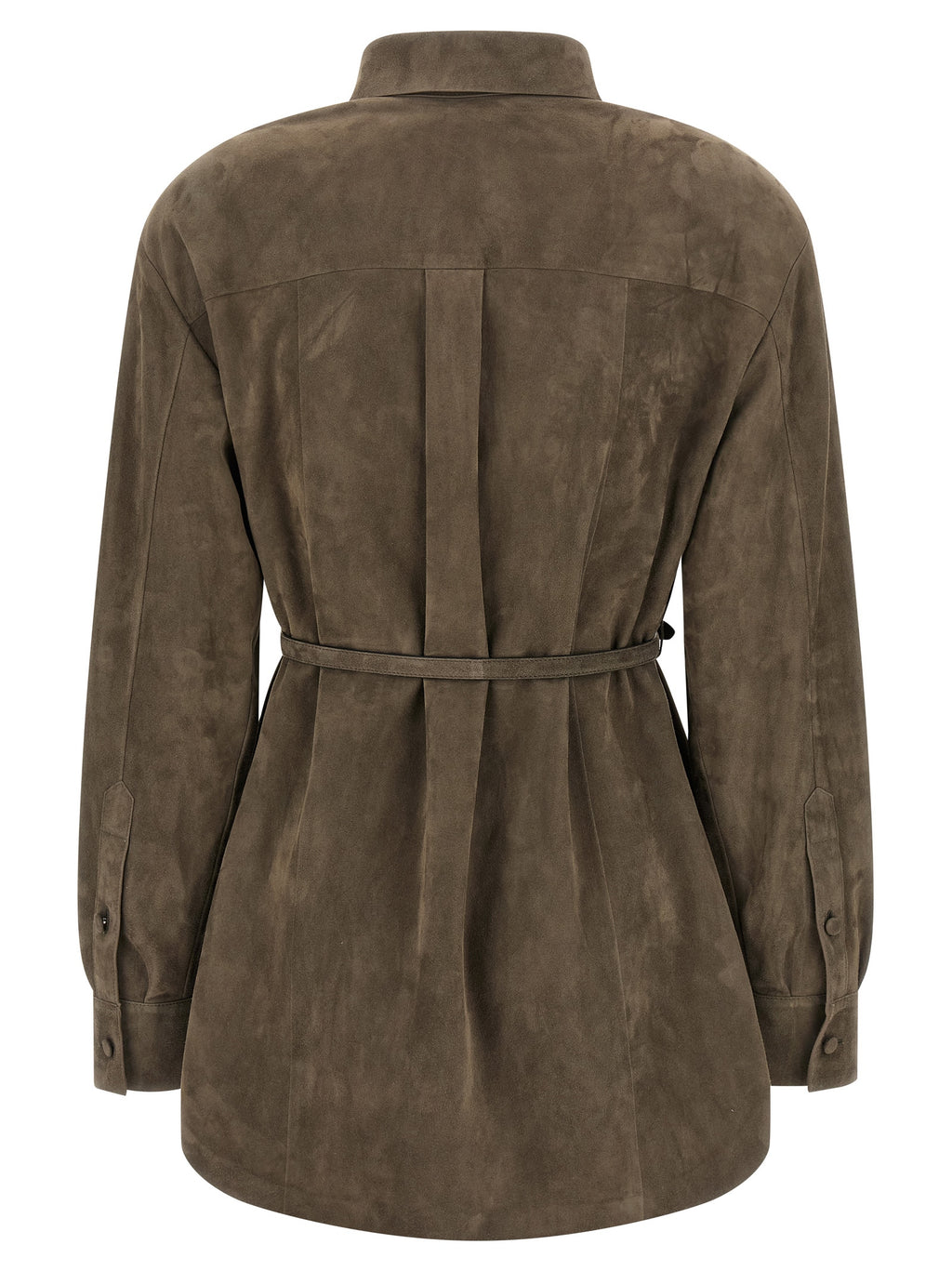 Fendi Gray Lamb Leather Blouse