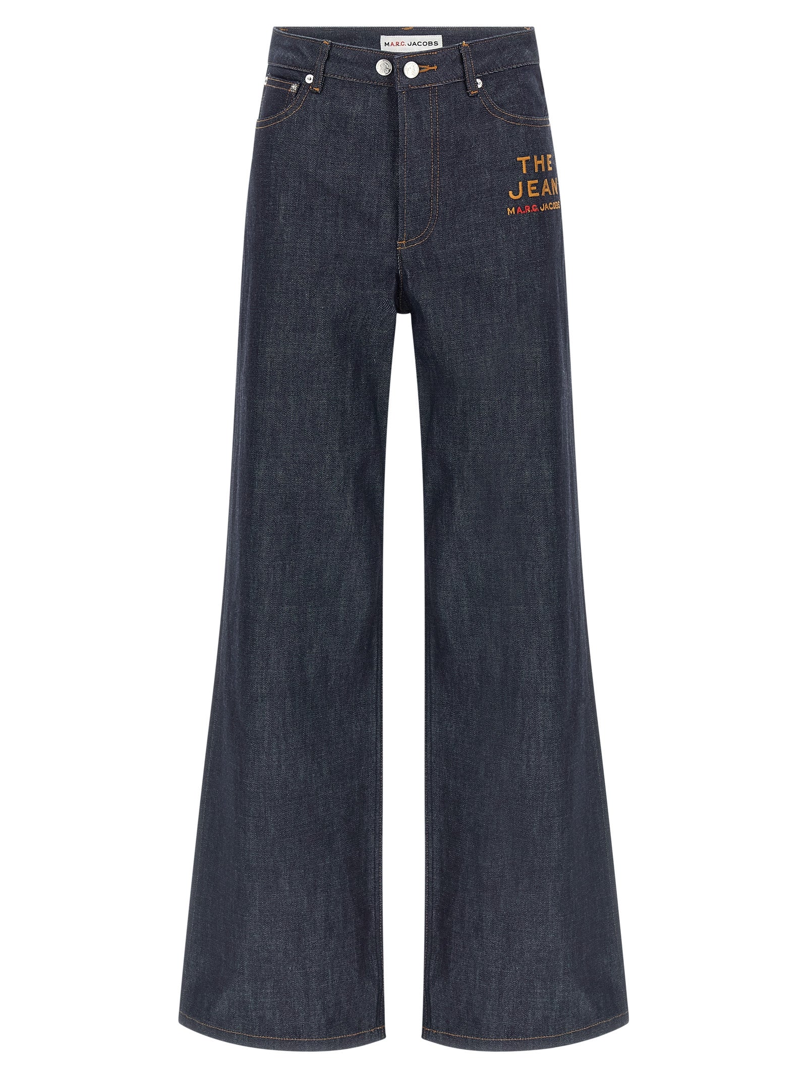 Blue Cotton Straight-Leg Jeans
