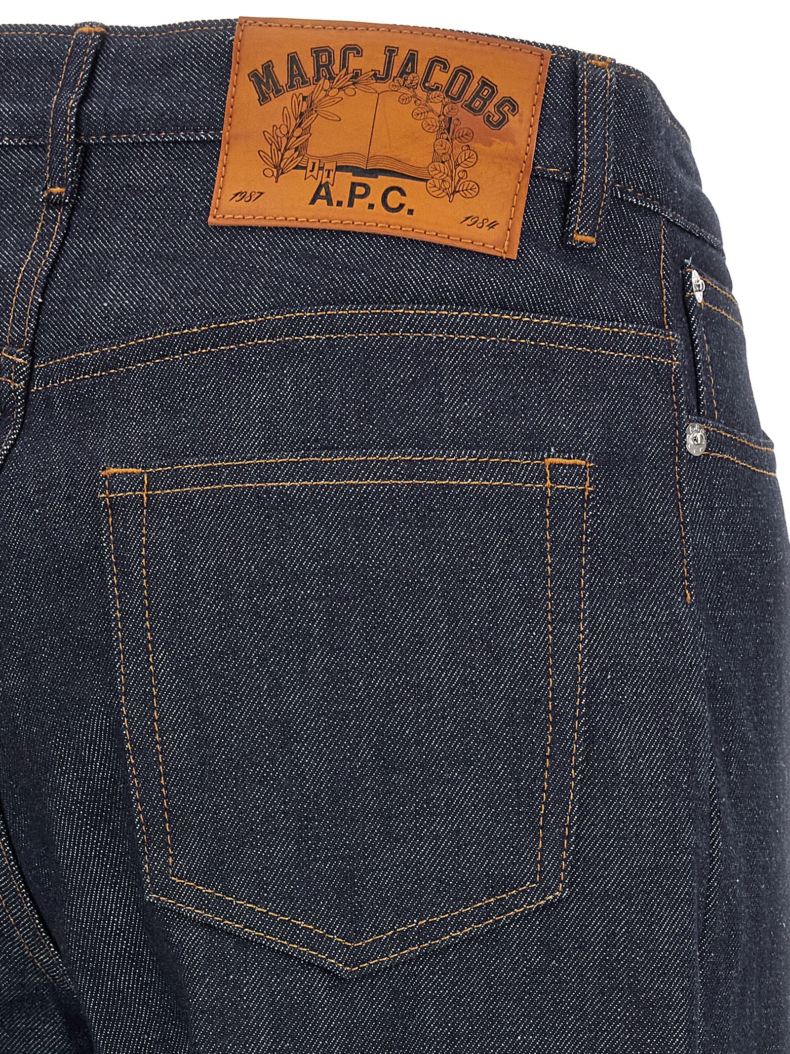 Blue Cotton Straight-Leg Jeans