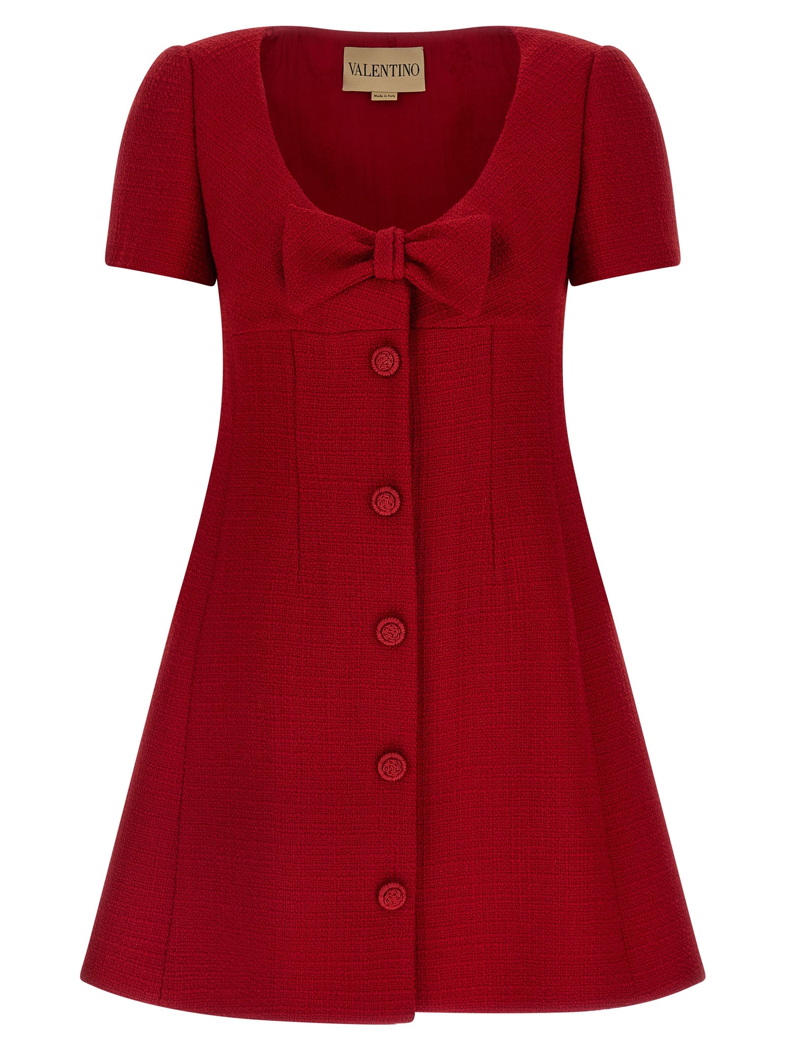 Multicolor Virgin Wool Short Dress