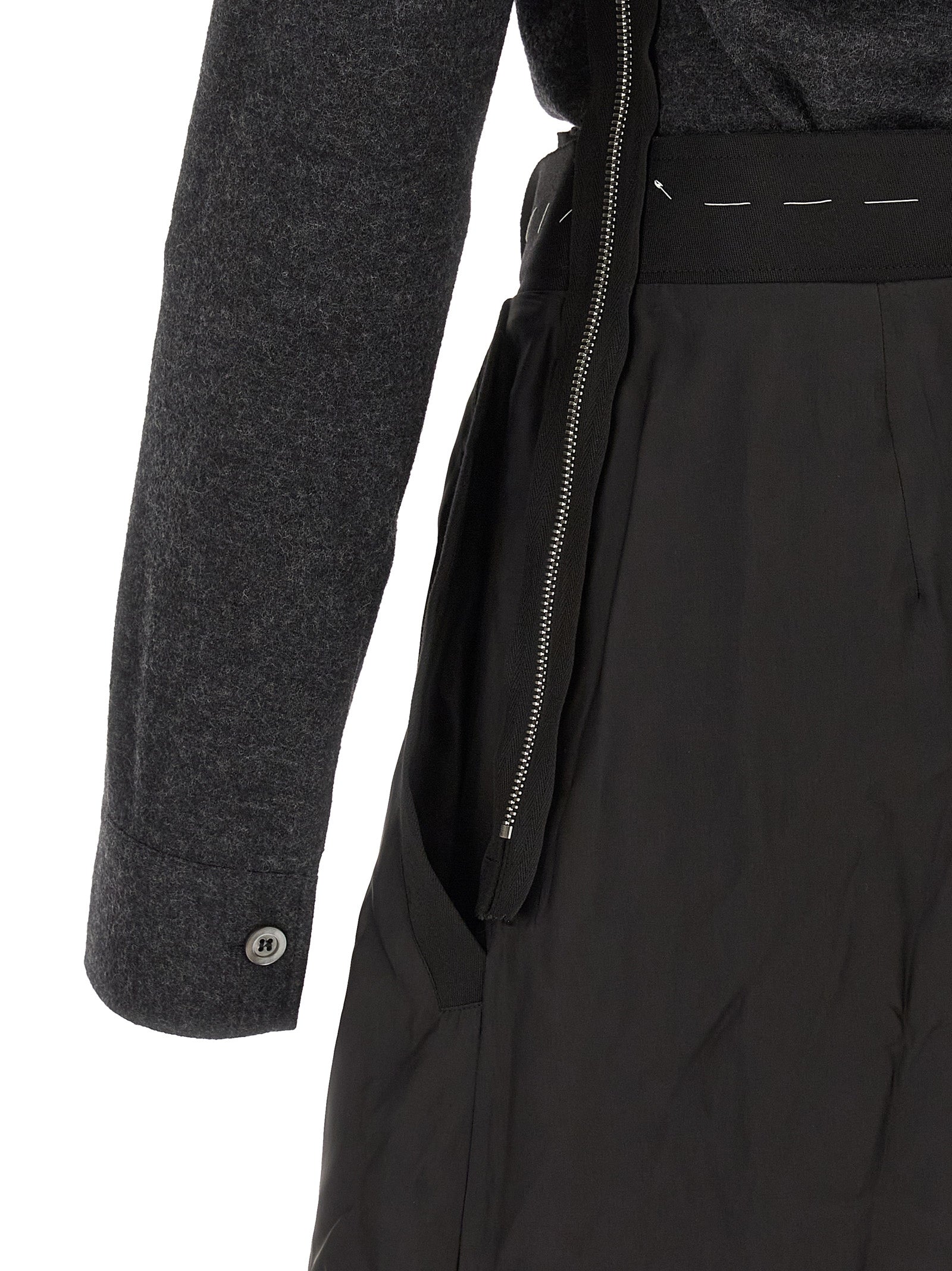 Maison Margiela grå midikjole i virgin ull