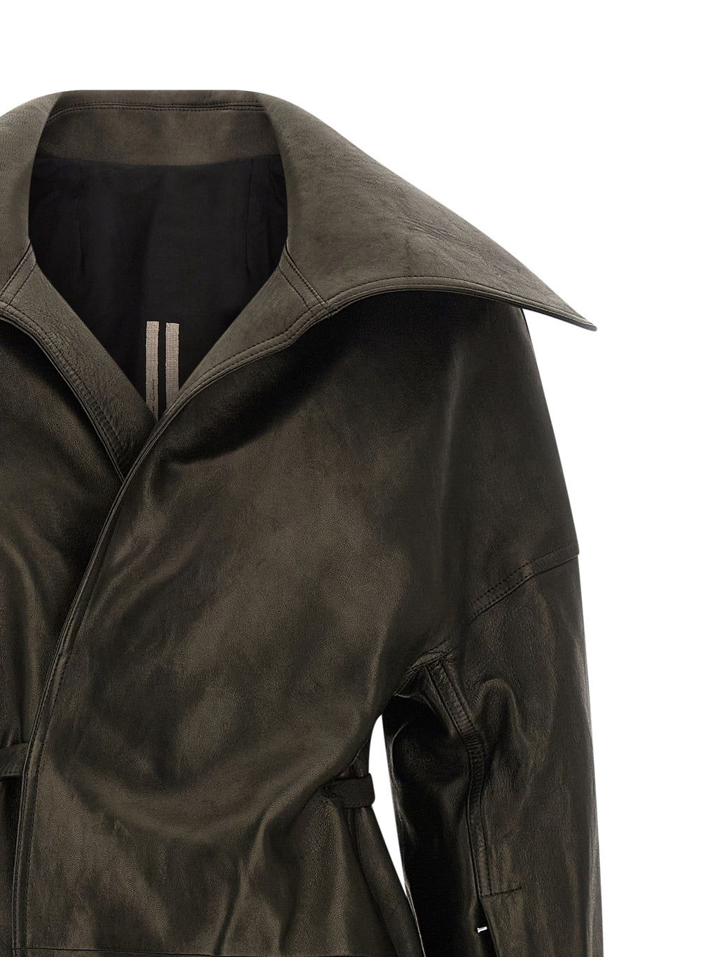 Rick Owens Black Lamb Leather Coat