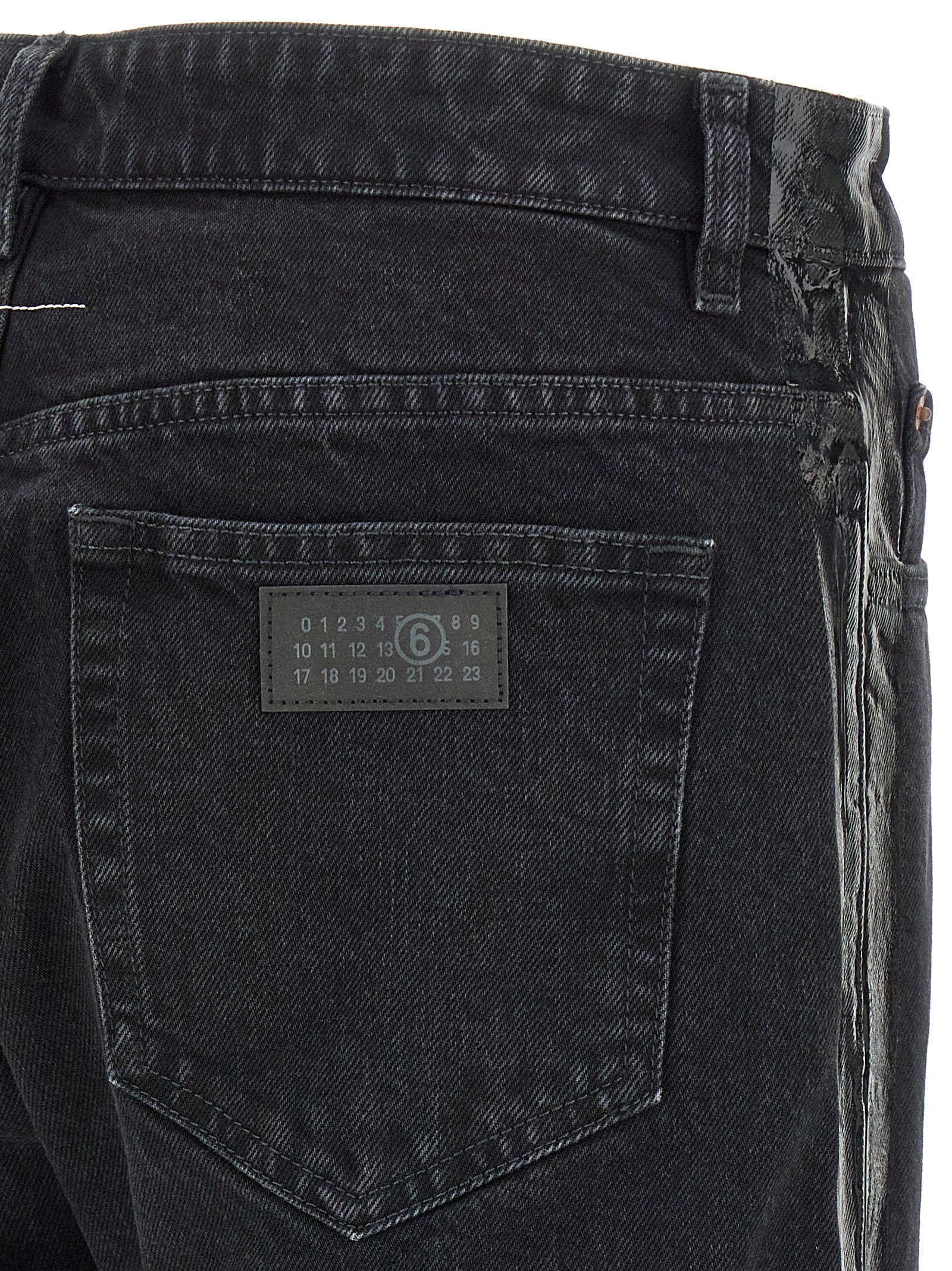 Black Cotton Tapered Jeans
