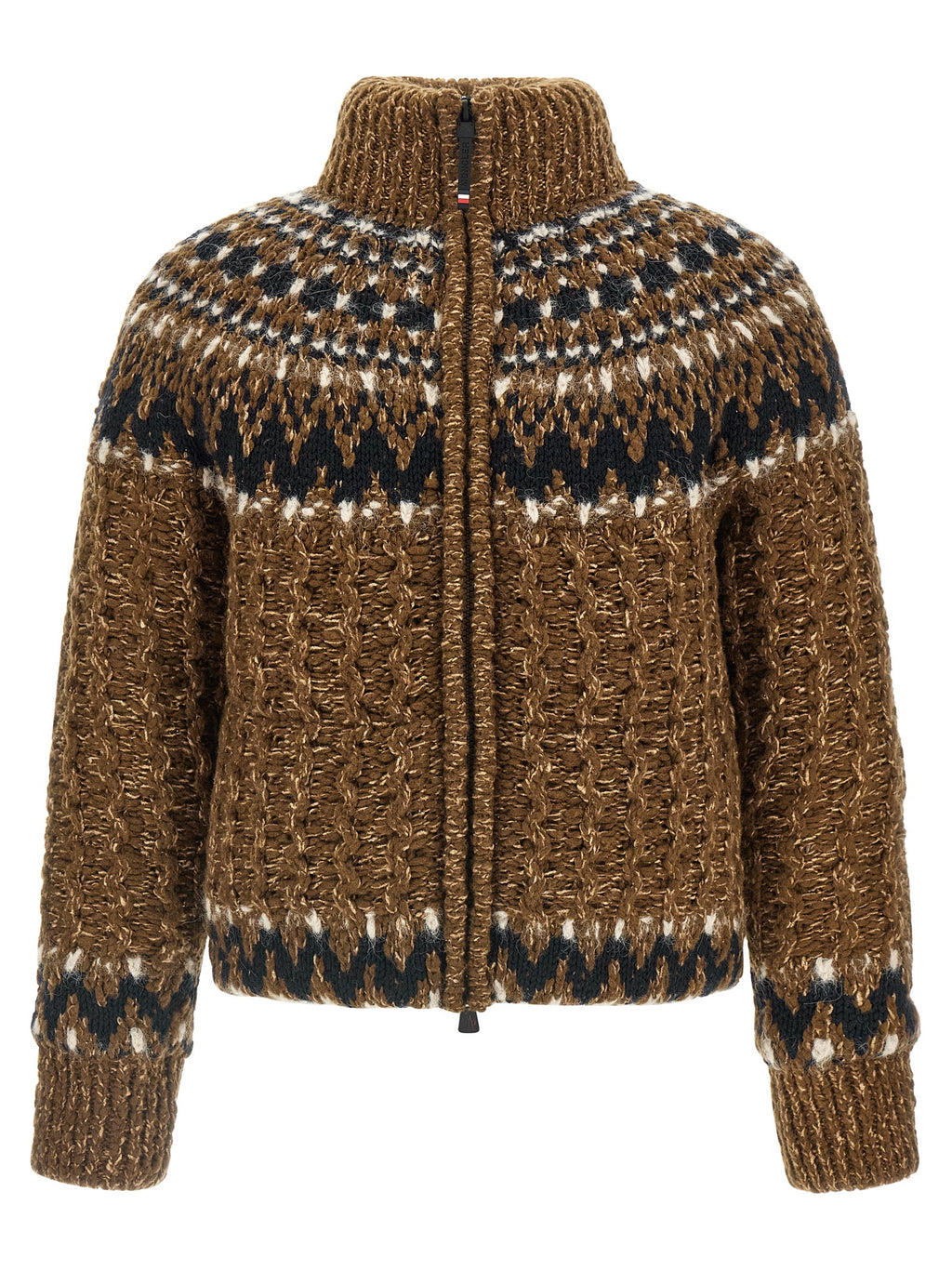 Moncler Grenoble Brown Wool Full-Length Jacket