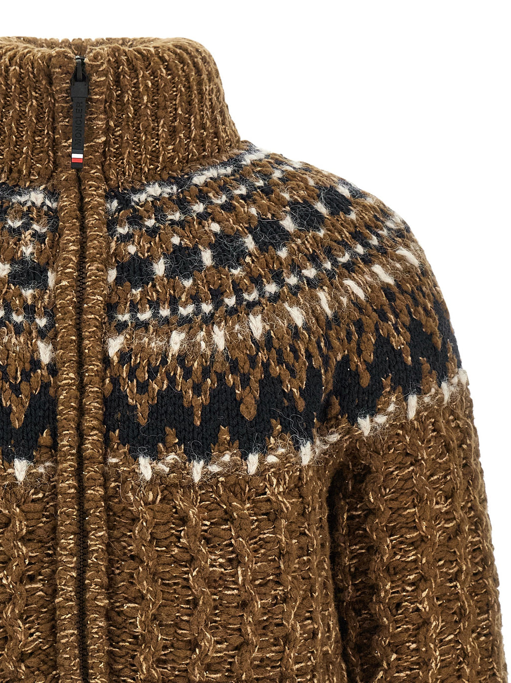 Moncler Grenoble Brown Wool Full-Length Jacket