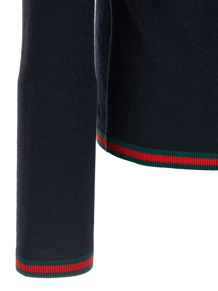 Gucci blå cardigan i kasjmir