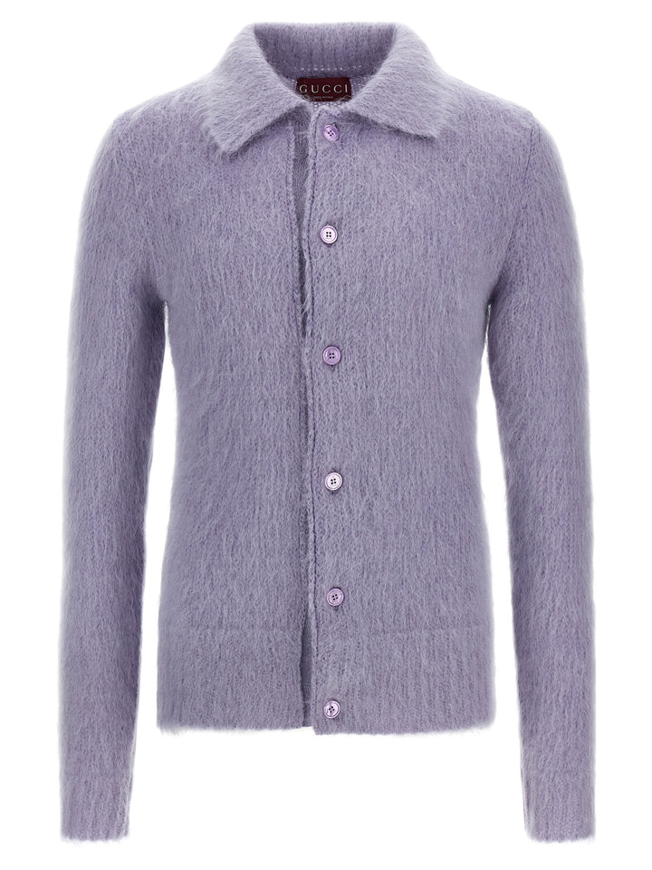 Gucci lilla cardigan i ull